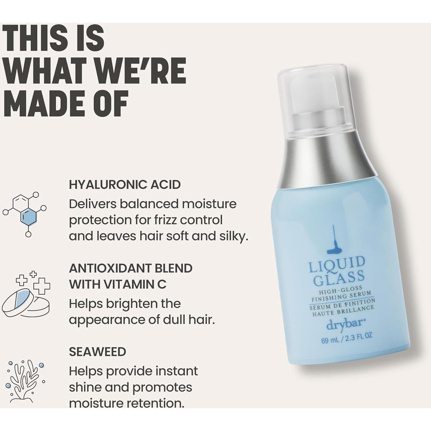 Suero de Acabado Liquid Glass Drybar 113g - Brillo y Hidratación