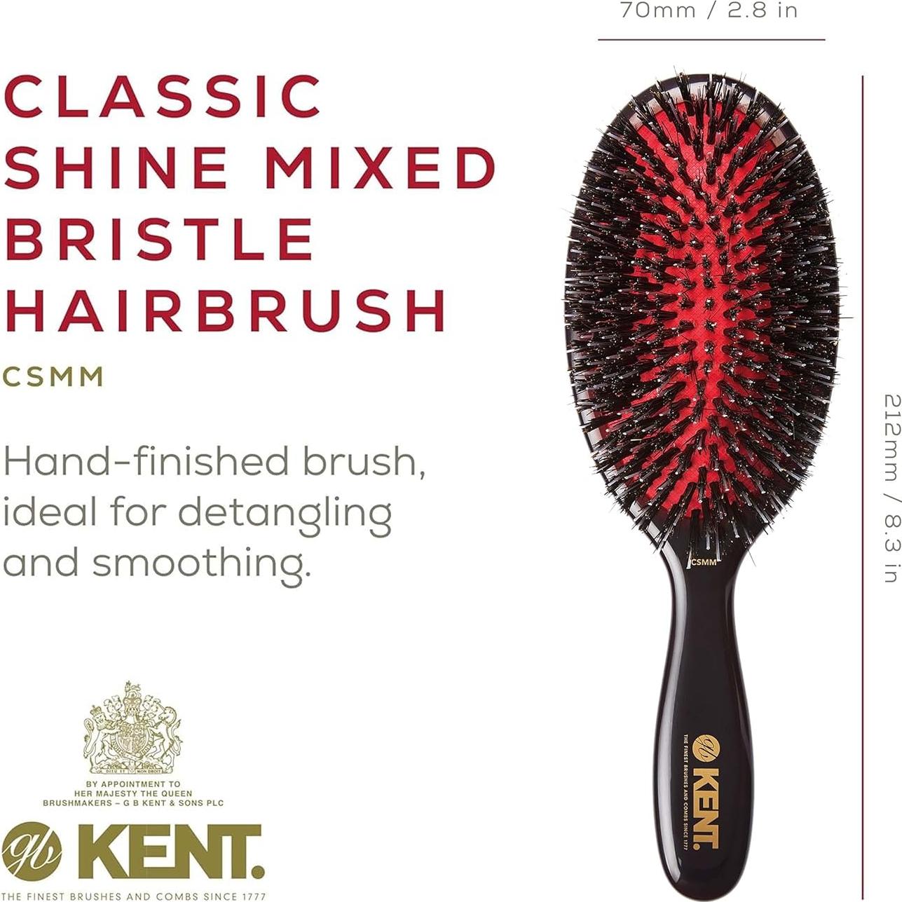 Cepillo de Alisado Ovalado Kent CSMM Mediano - Cerda de Jabalí