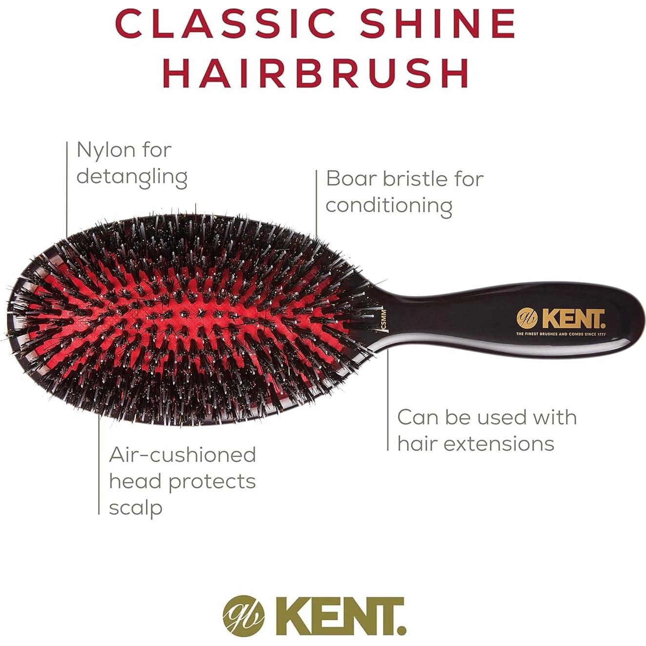 Cepillo de Alisado Ovalado Kent CSMM Mediano - Cerda de Jabalí