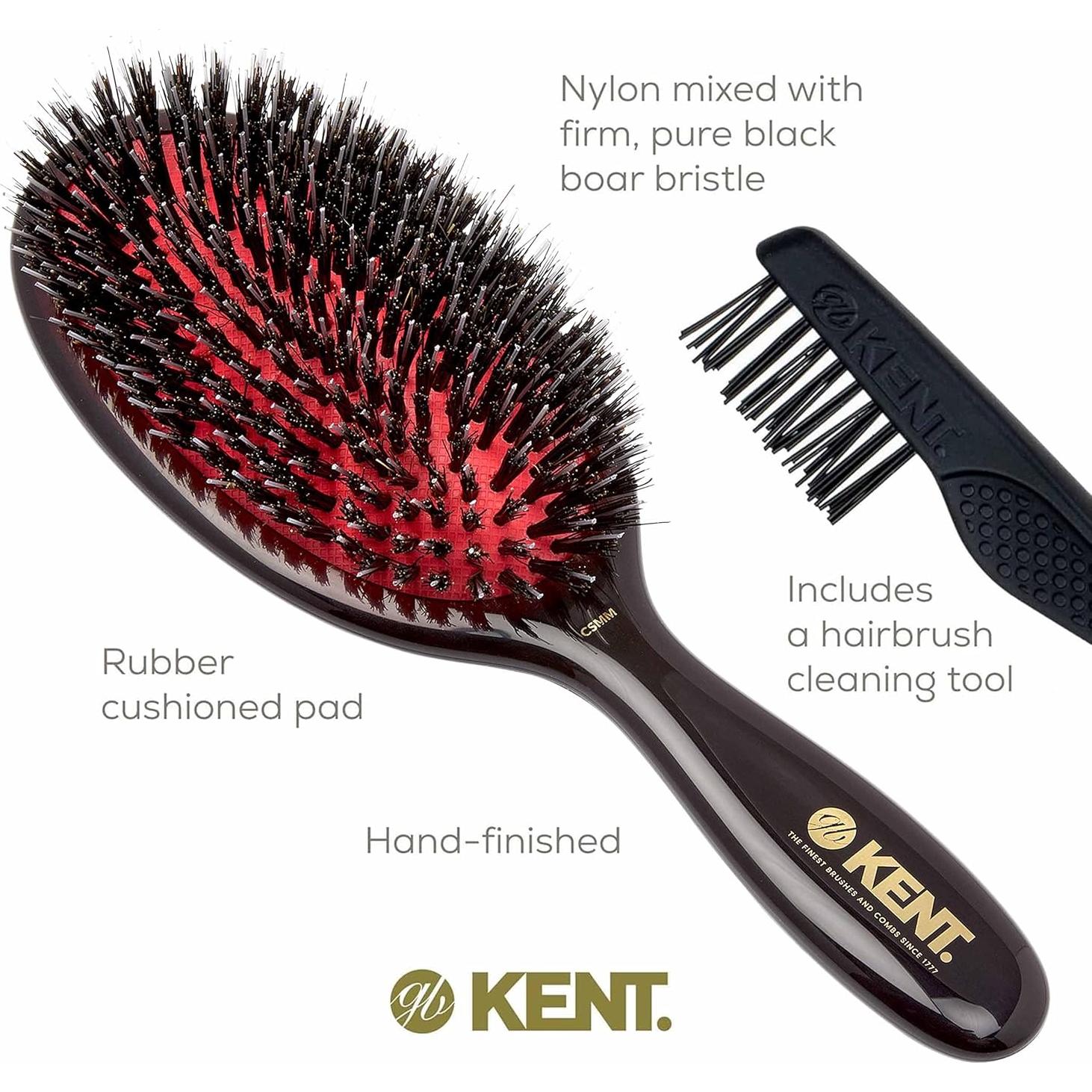 Cepillo de Alisado Ovalado Kent CSMM Mediano - Cerda de Jabalí