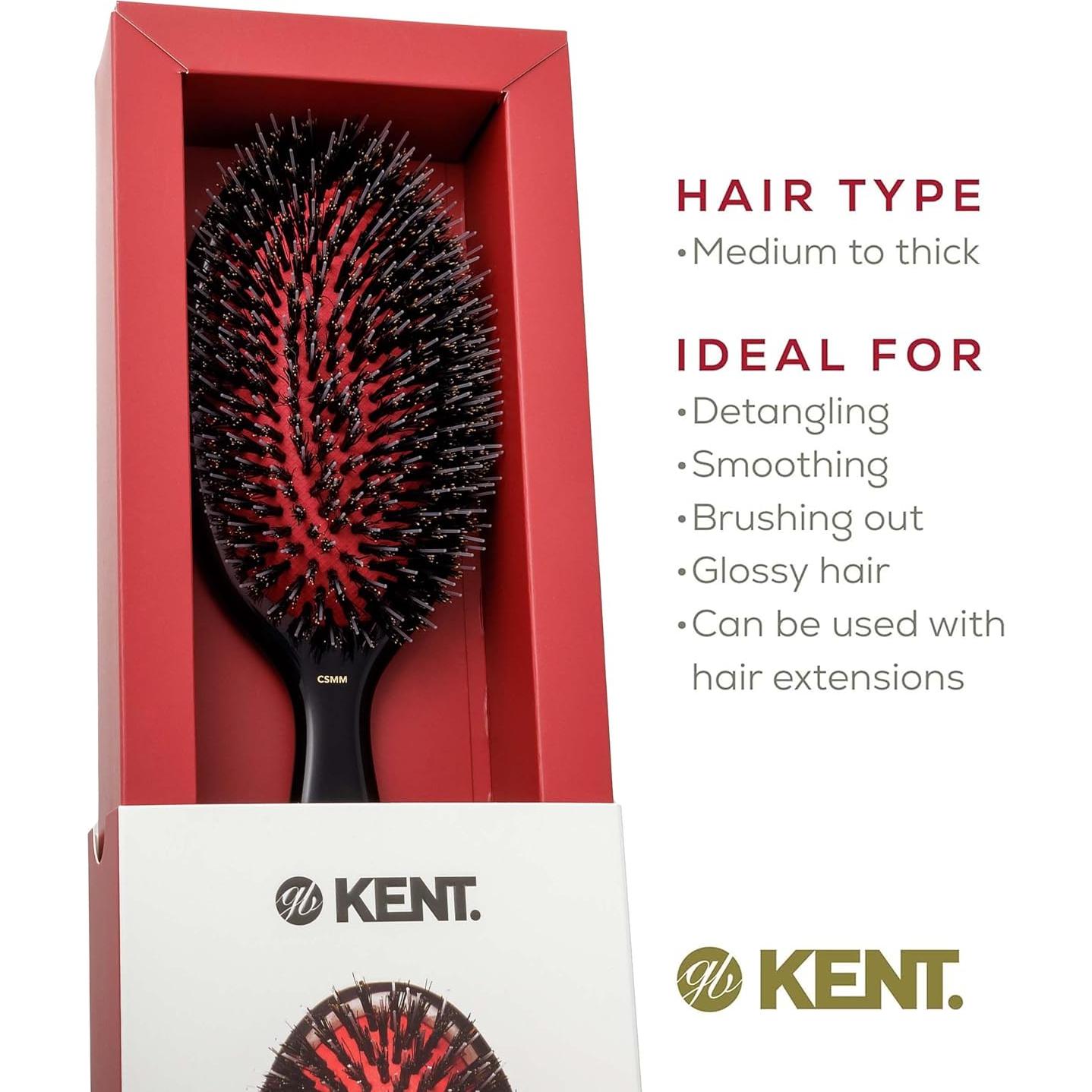 Cepillo de Alisado Ovalado Kent CSMM Mediano - Cerda de Jabalí