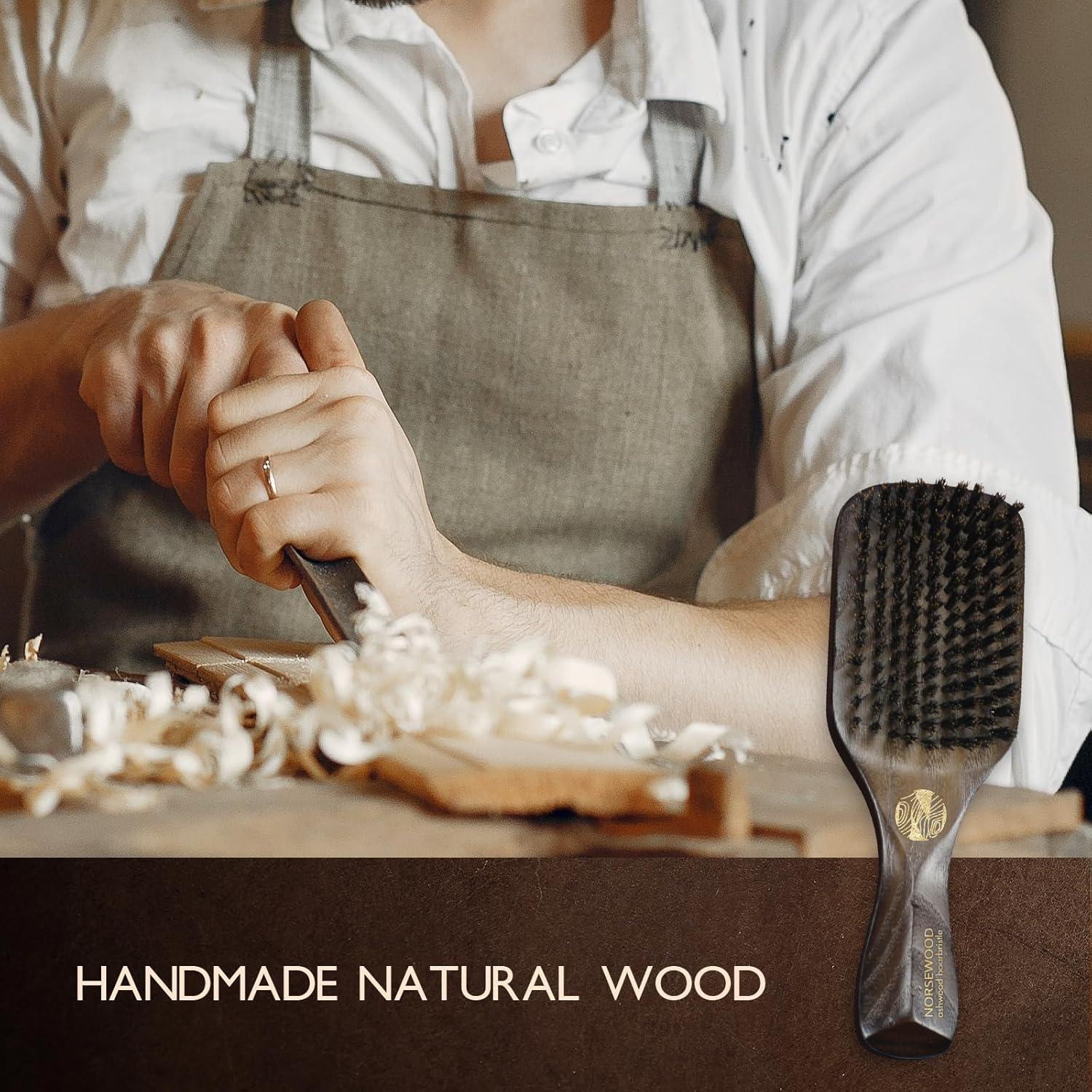 Cepillo de Cerda de Jabalí JIXIU para Cabello y Barba - 18cm