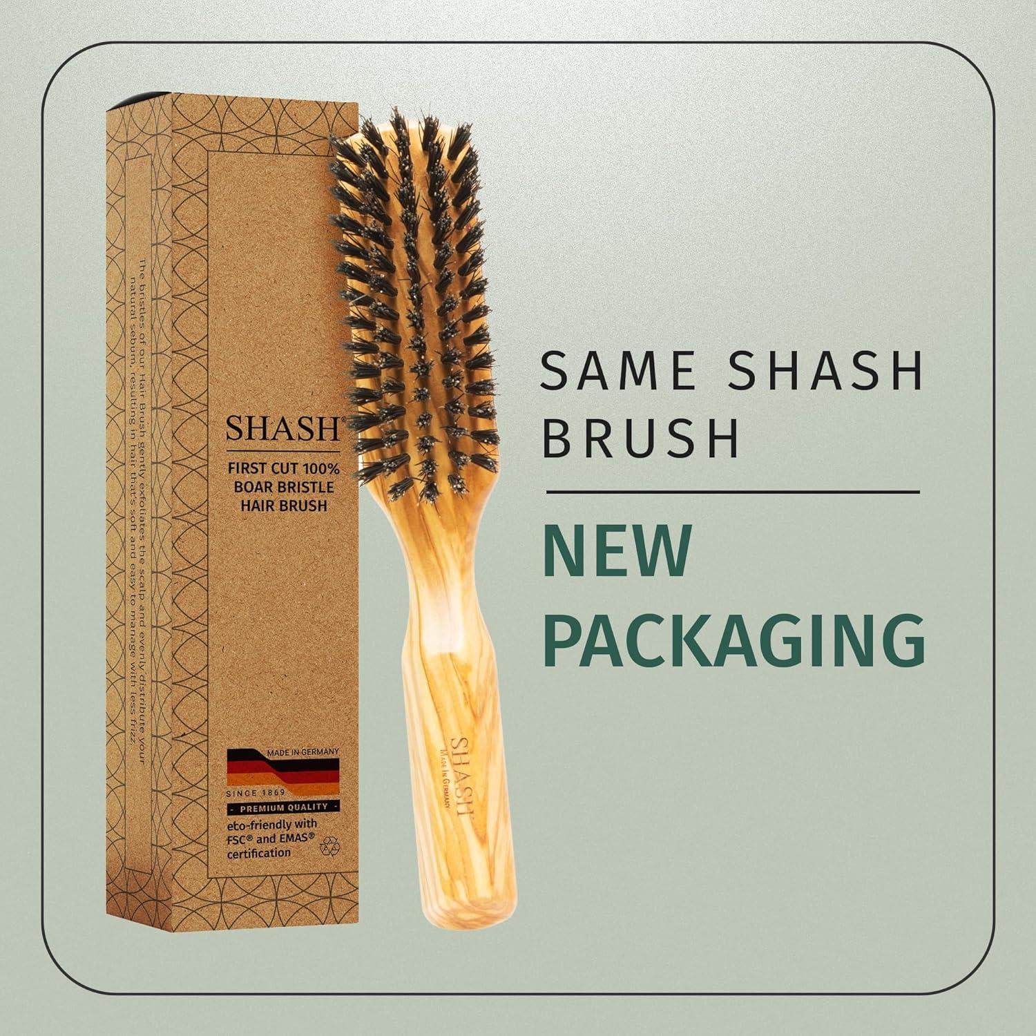 Cepillo de Cerda de Jabalí SHASH 100% Natural - Cabello Fino a Normal