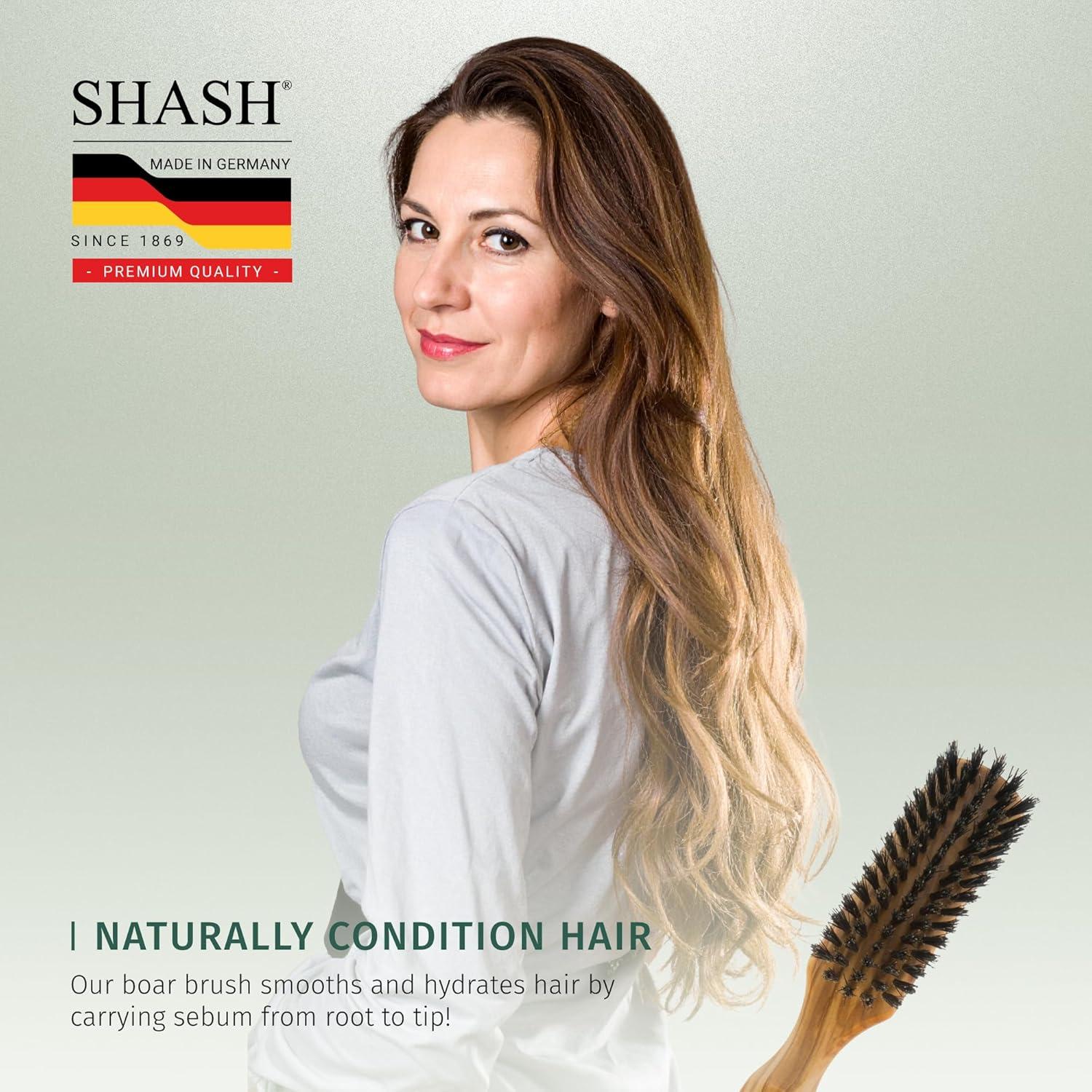 Cepillo de Cerda de Jabalí SHASH 100% Natural - Cabello Fino a Normal