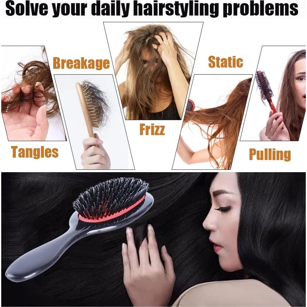 Cepillo Desenredante Morsafe de Cerda de Jabalí y Nylon 21.5cm