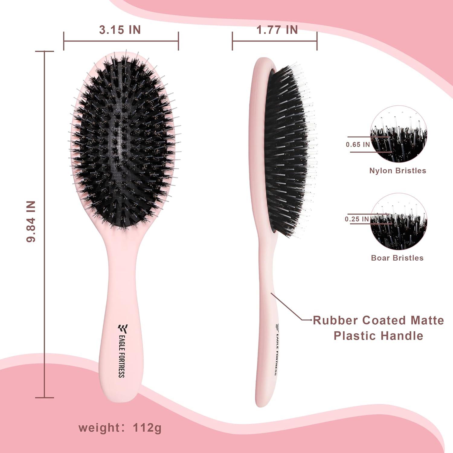 Cepillo Desenredador EAGLE FORTRESS Cerdas de Jabalí Rosa