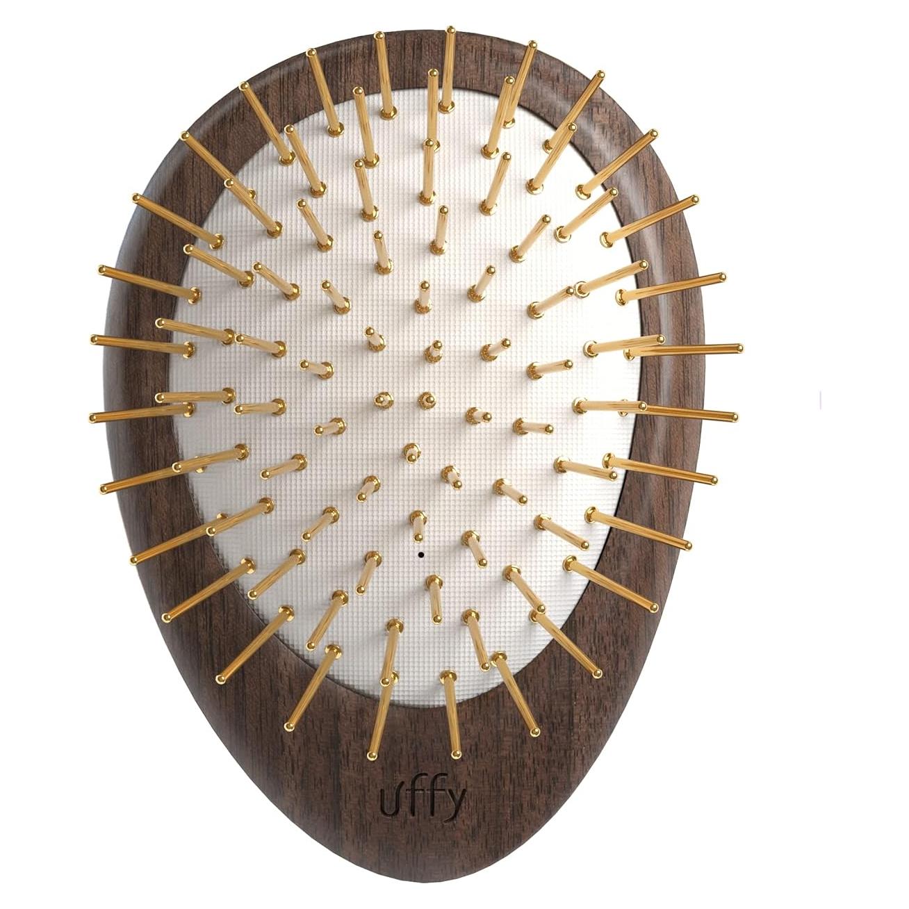 Uffy Acubrusher – Cepillo de cabello oro 24K y madera de nogal