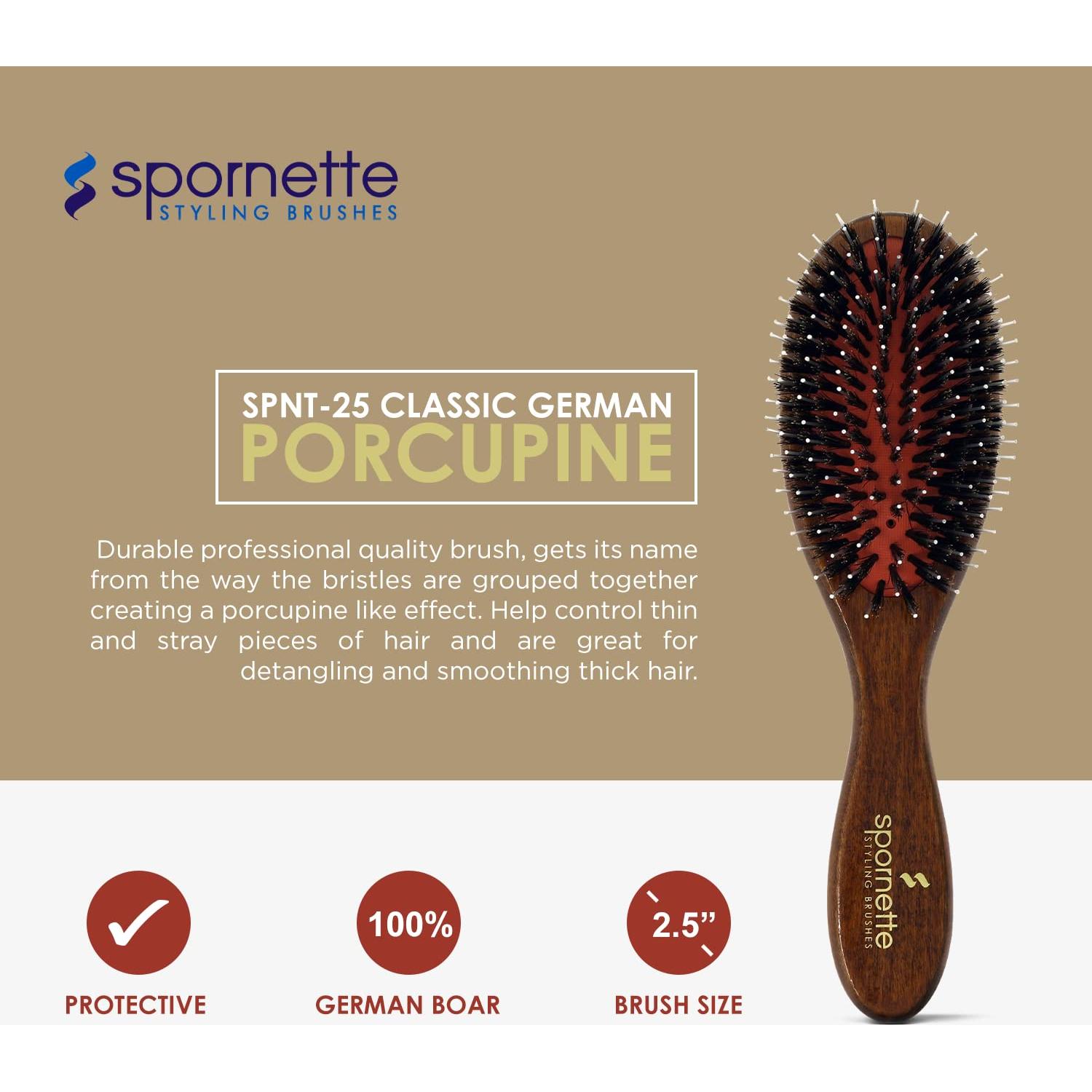 Cepillo Desenredante Spornette Porcupine - Cerdas de Jabalí y Nylon