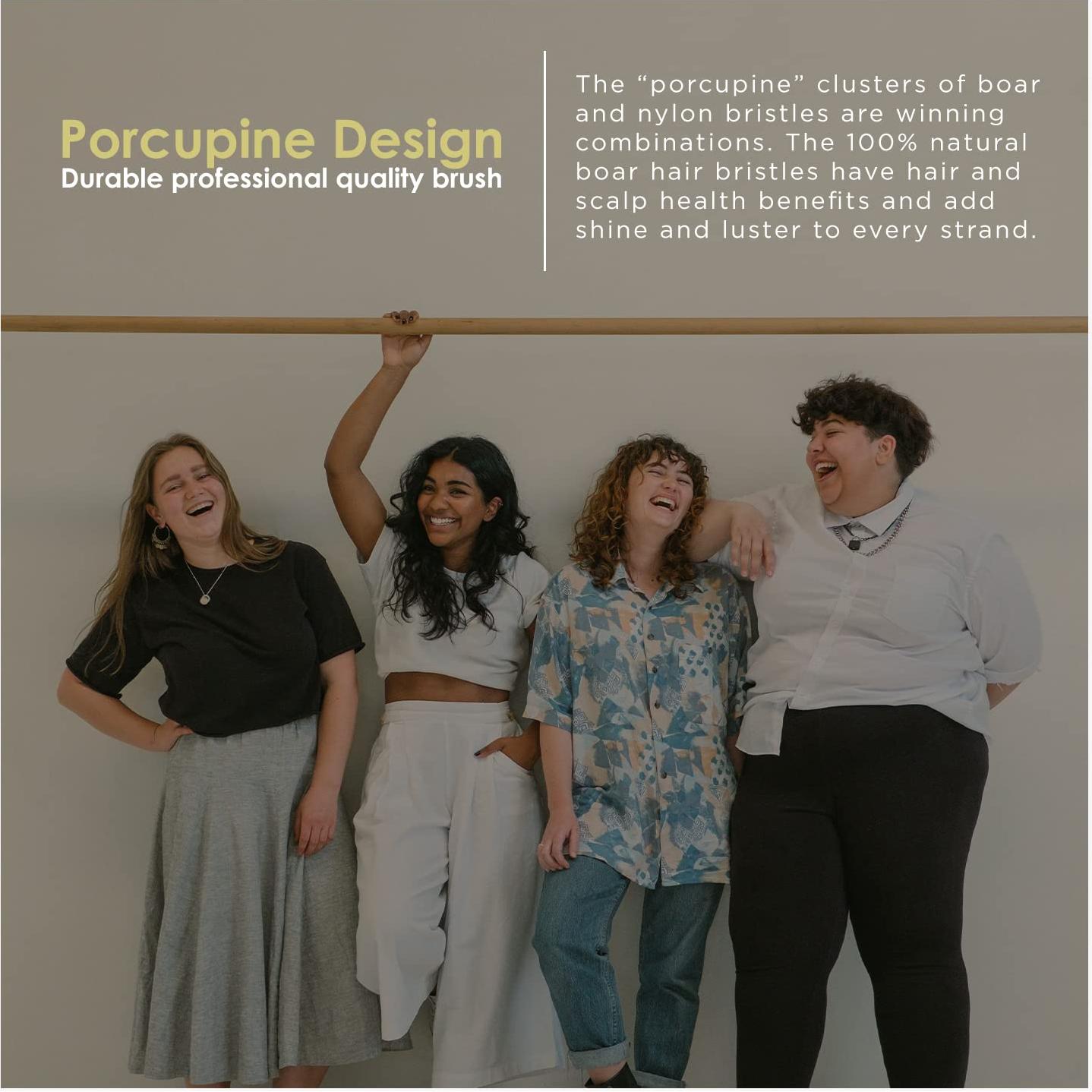 Cepillo Desenredante Spornette Porcupine - Cerdas de Jabalí y Nylon