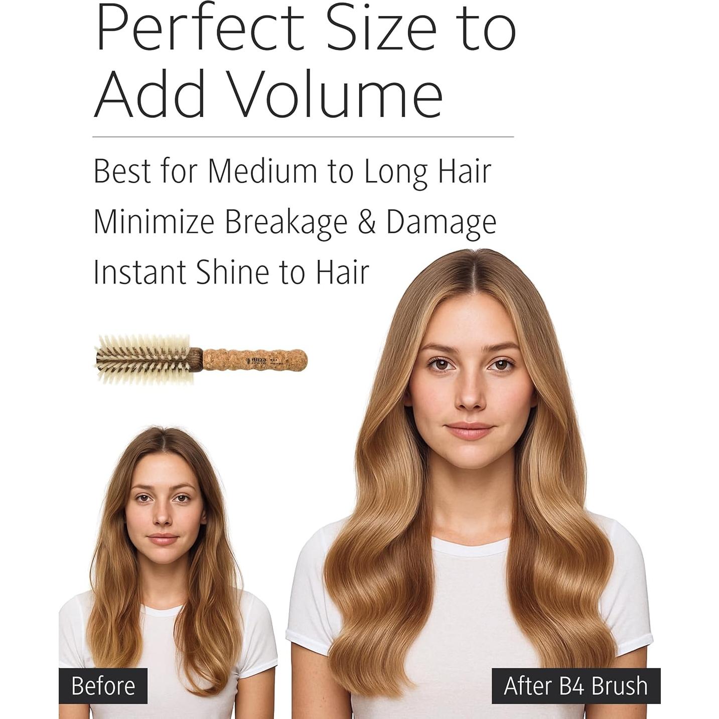 Cepillo Redondo Ibiza Hair B4 65mm Cerda de Jabalí y Nylon