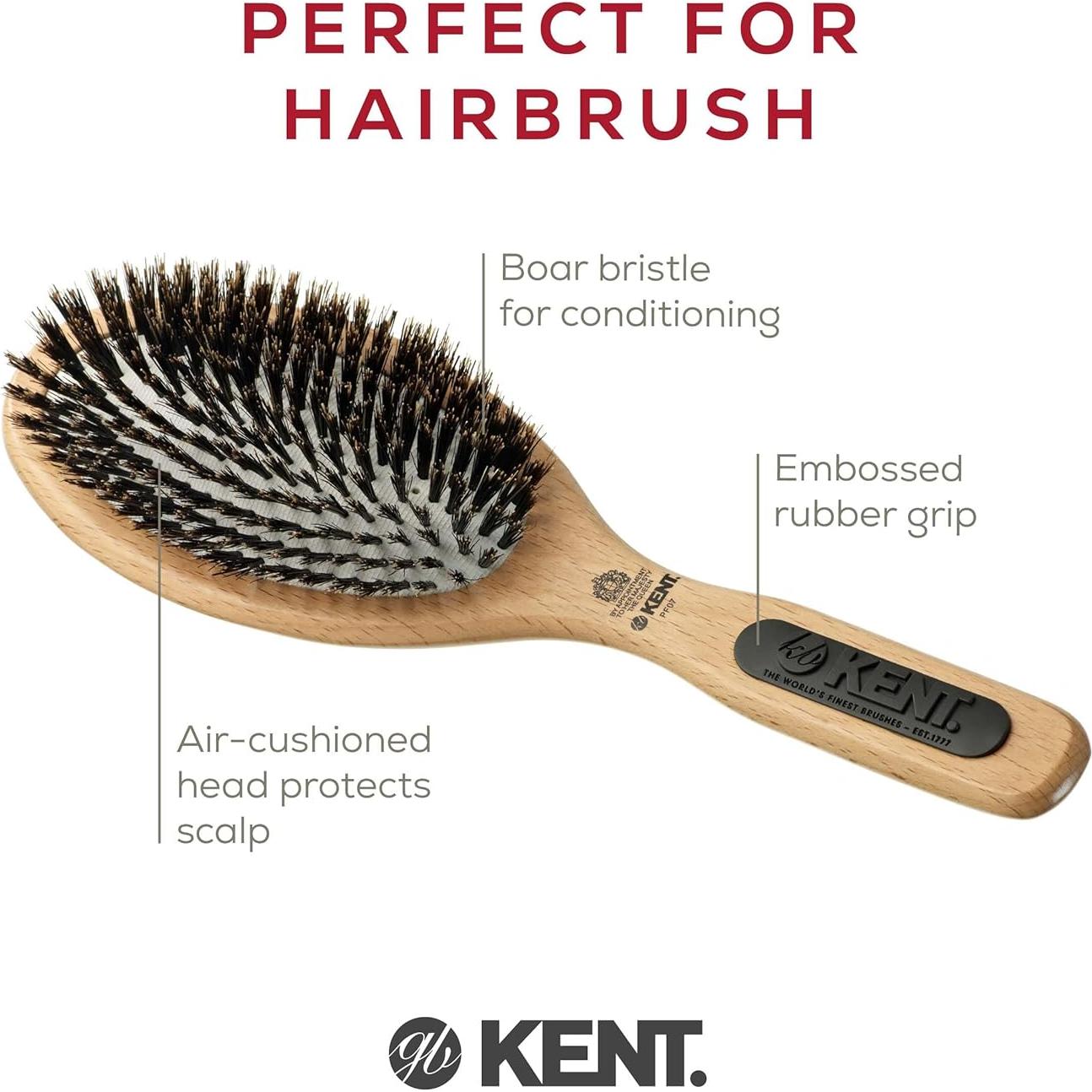 Cepillo de Cabello Kent PF07 Cerda de Jabalí y Nylon 22.86 cm