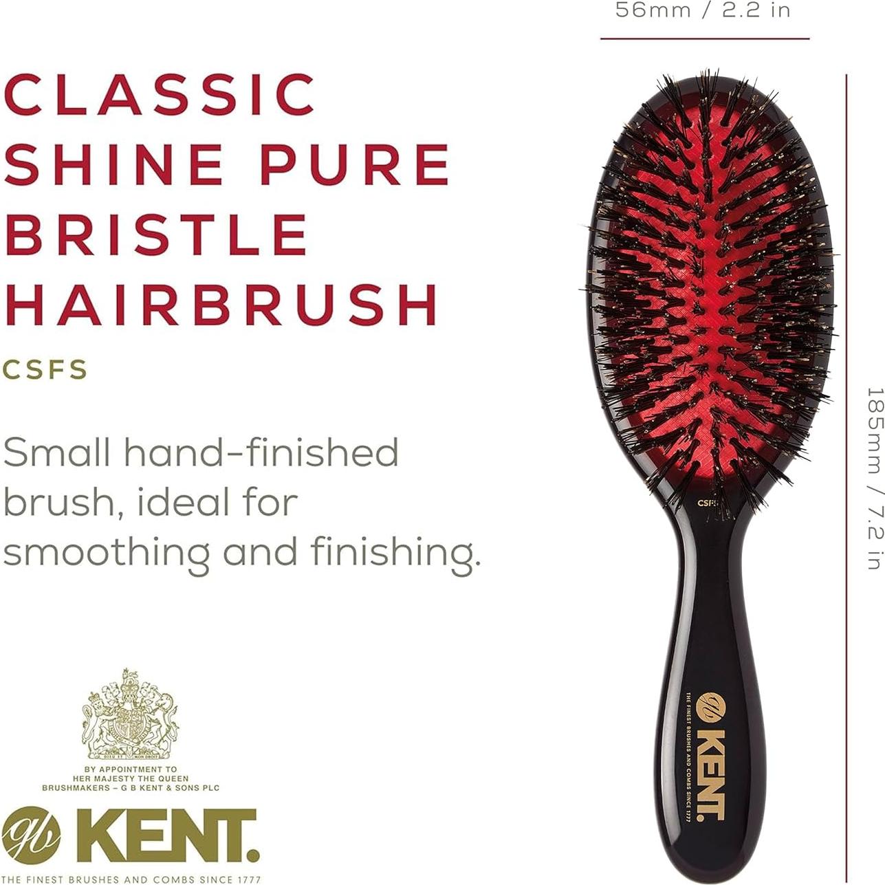 Cepillo de Alisado Ovalado KENT CSFS - Cerdas de Jabalí Natural