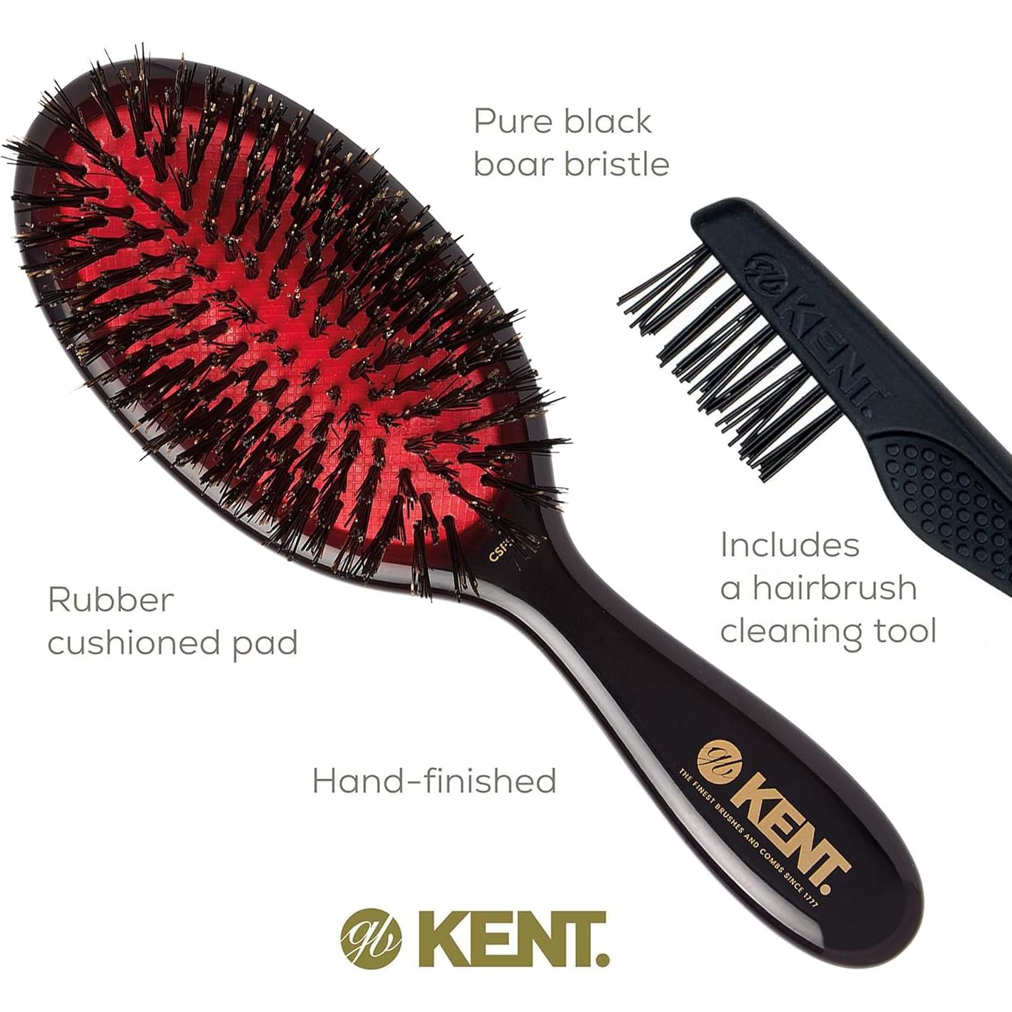Cepillo de Alisado Ovalado KENT CSFS - Cerdas de Jabalí Natural