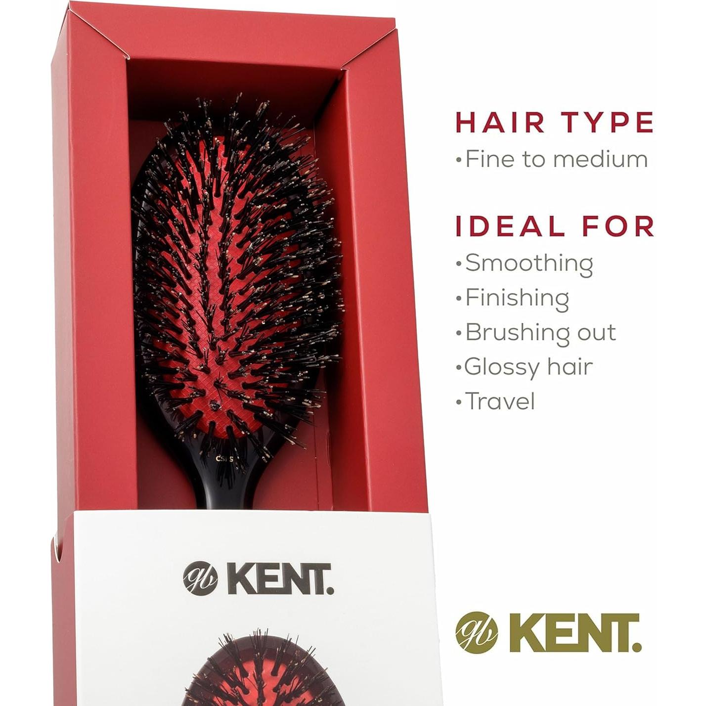 Cepillo de Alisado Ovalado KENT CSFS - Cerdas de Jabalí Natural