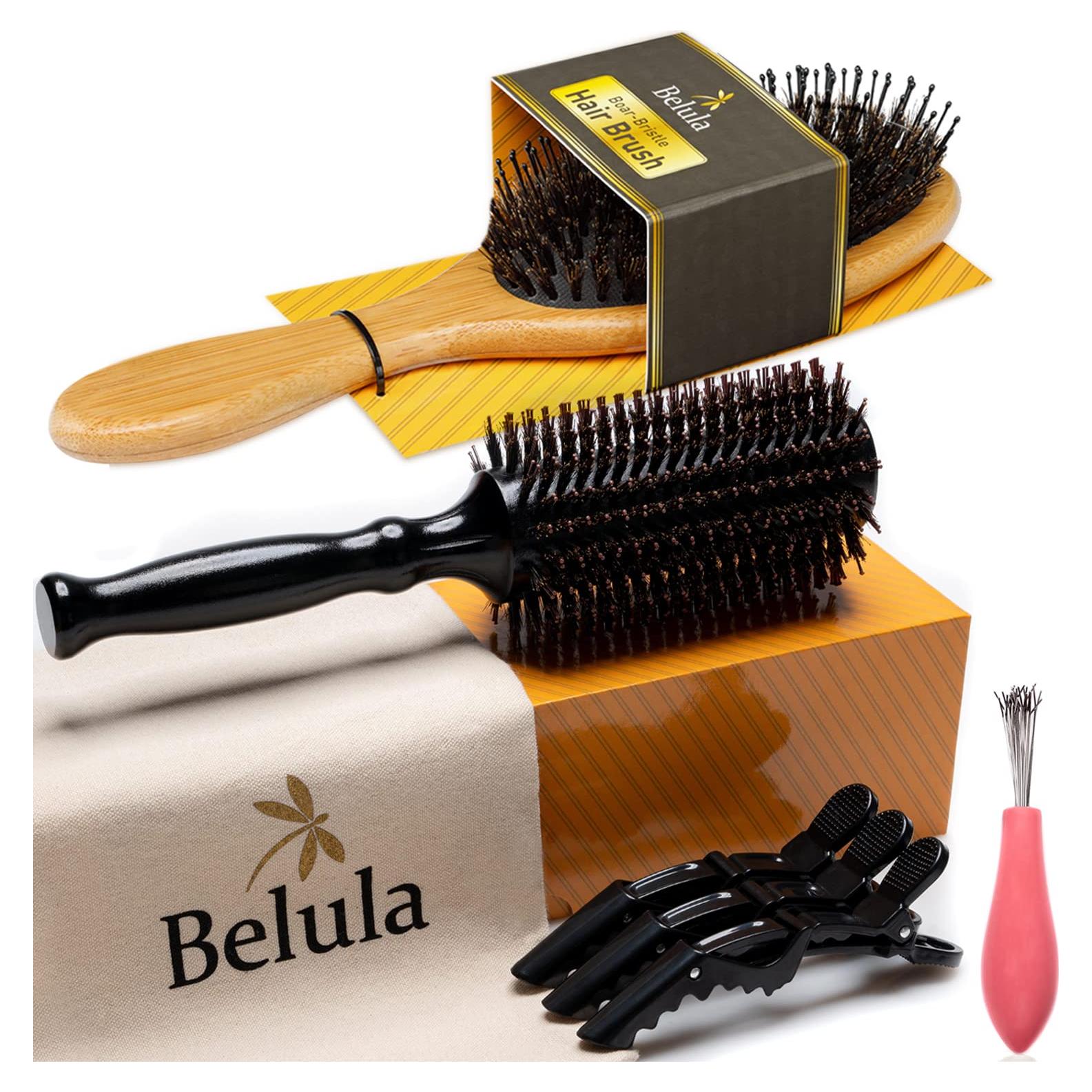 Conjunto de Cepillos Belula: Cerda de Jabalí y Redondo 6.86 cm