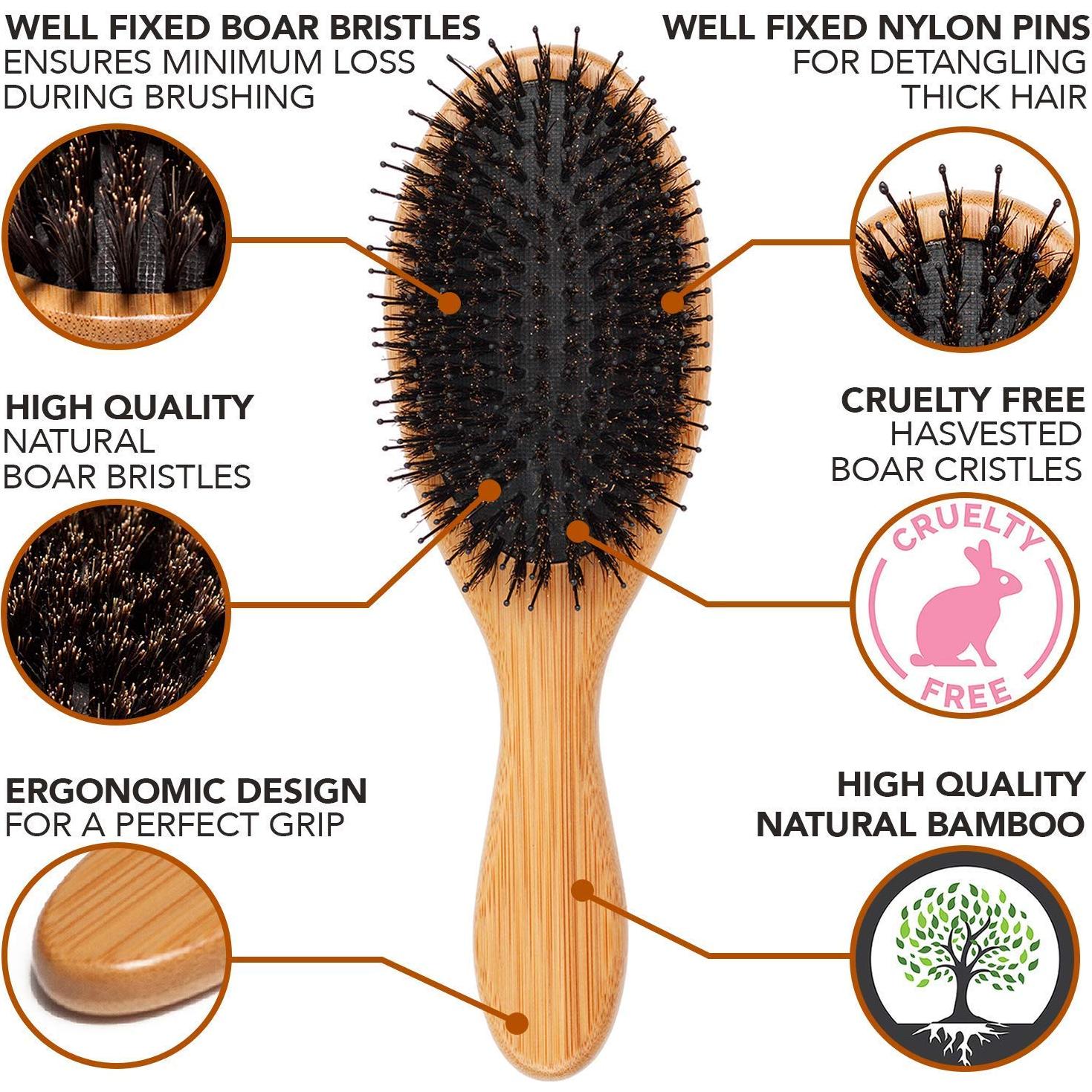 Conjunto de Cepillos Belula - Cerda de Jabalí 6.1 cm para Cabello