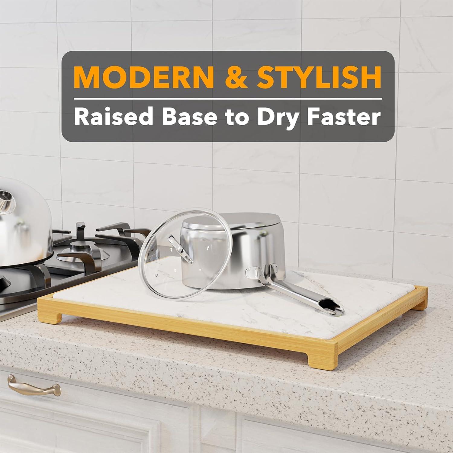 Soporte de Bambú SpaceAid con Alfombrilla de Secado Rápido