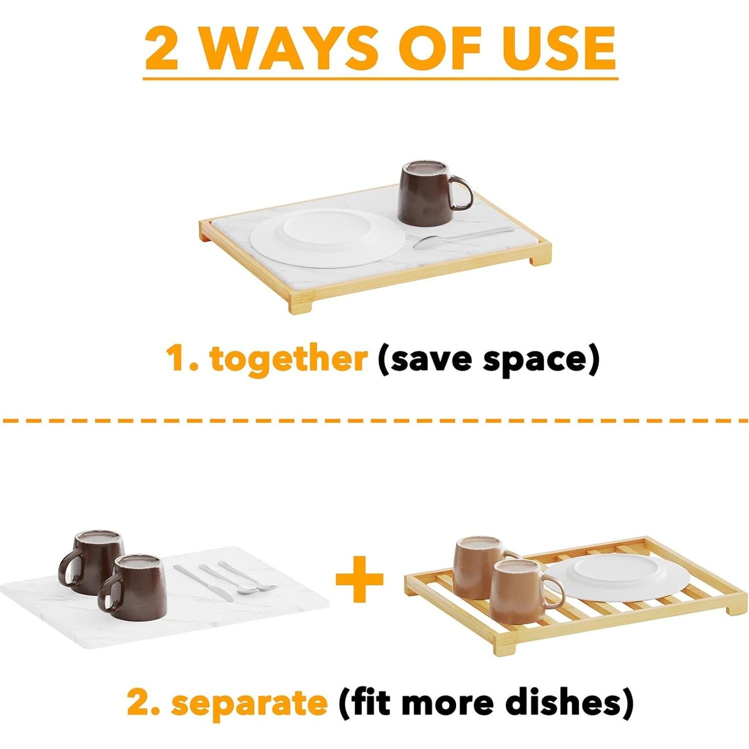 Soporte de Bambú SpaceAid con Alfombrilla de Secado Rápido