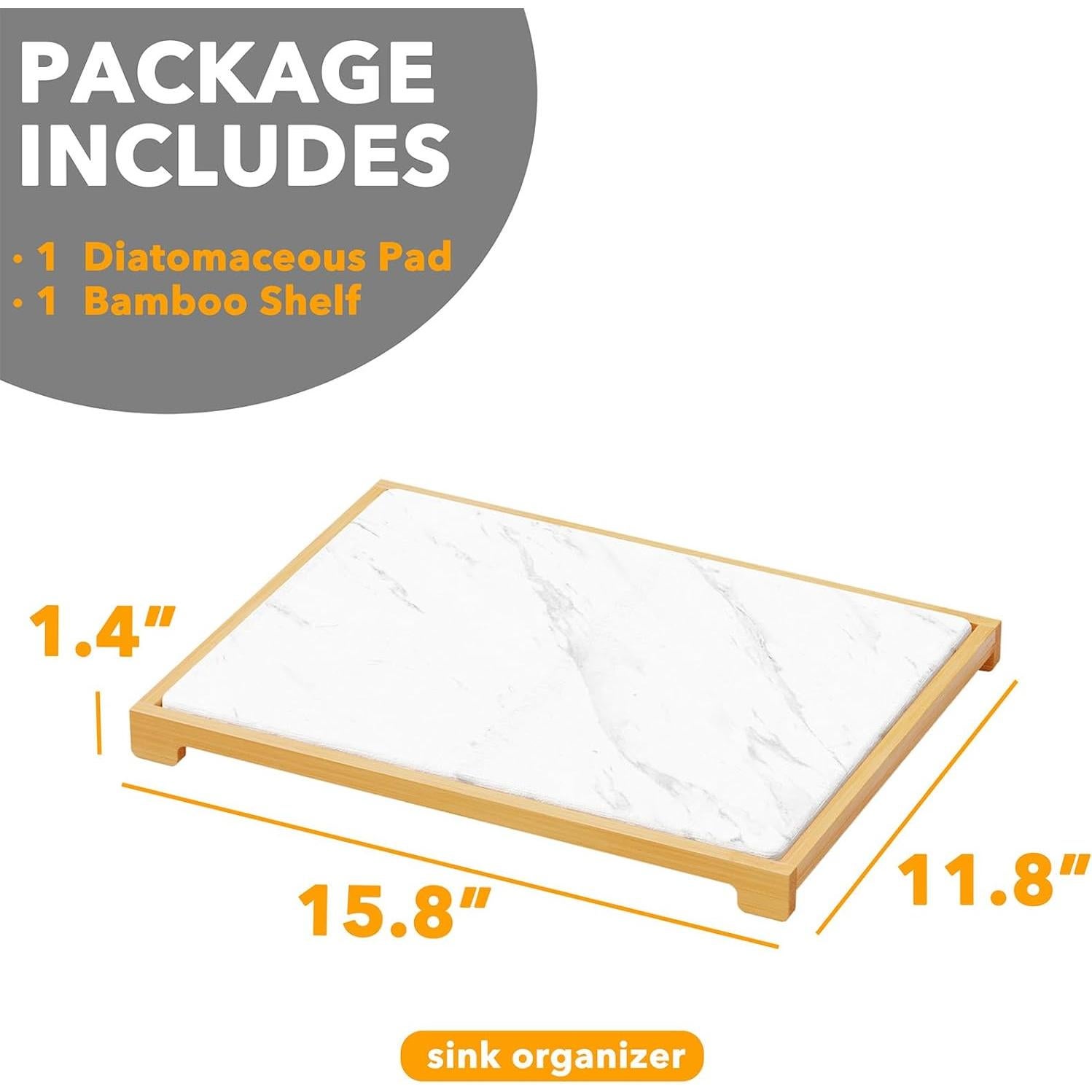 Soporte de Bambú SpaceAid con Alfombrilla de Secado Rápido