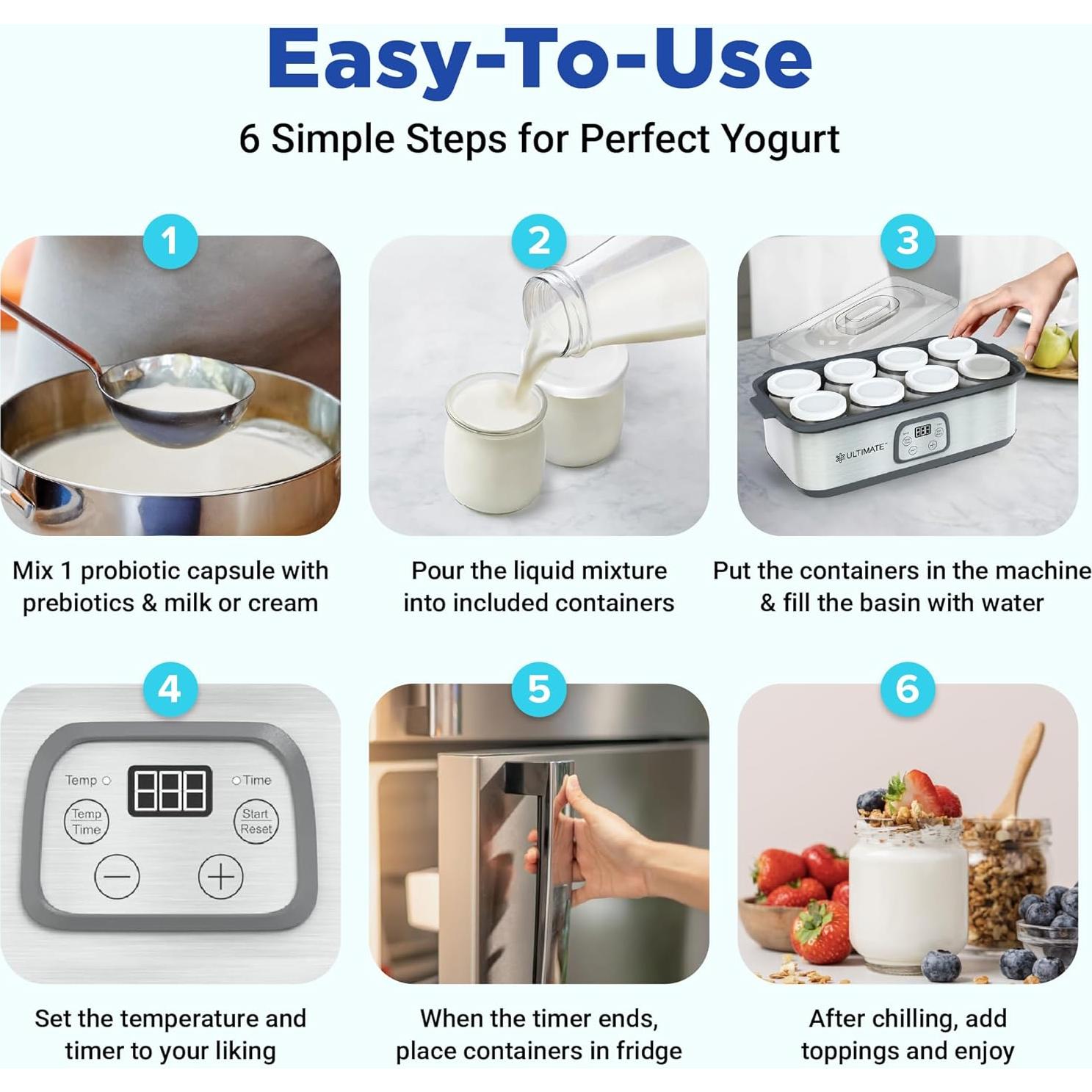 Fabricante de Yogur Probiotico Ultimate con Control de Temperatura