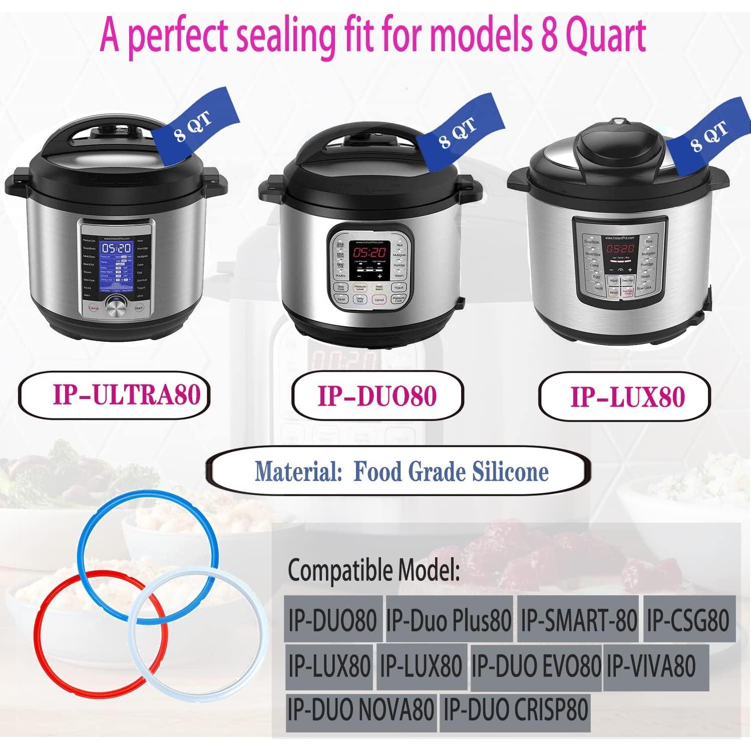 Anillos de Sellado de Silicona Fuator 8 Qt - 3 Pcs Colores