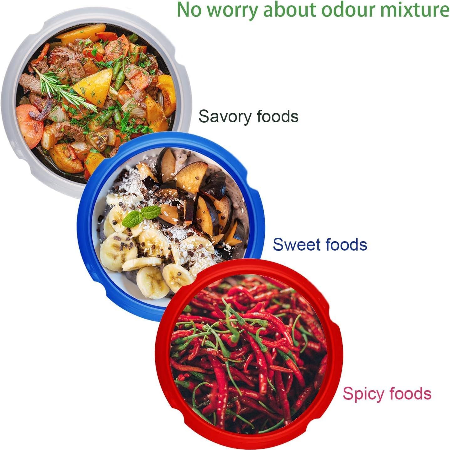 Anillos de Sellado de Silicona Fuator 8 Qt - 3 Pcs Colores