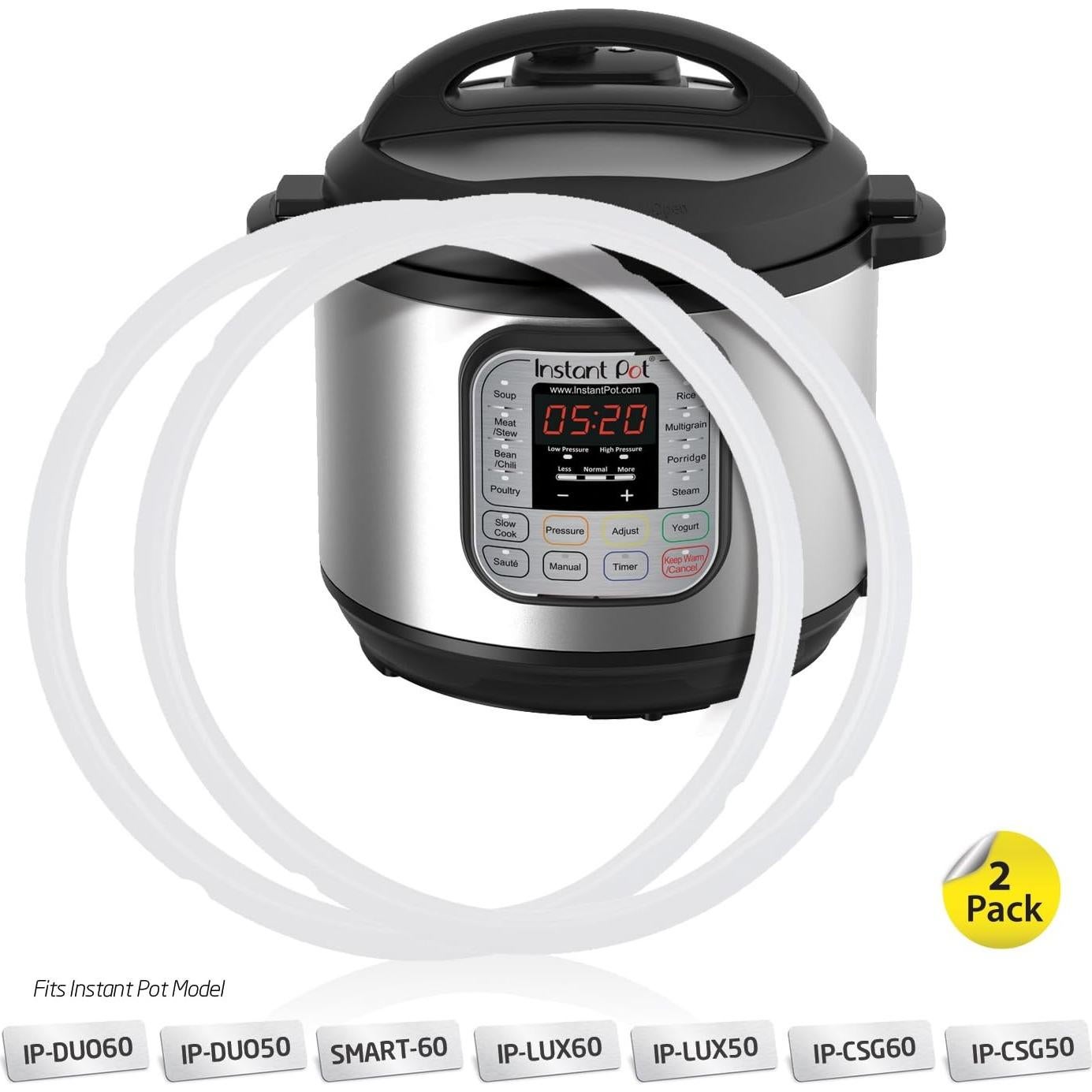 Paquete de 2 Anillos de Sellado de Silicona Housewares para Olla a Presión 5 y 6 Qt