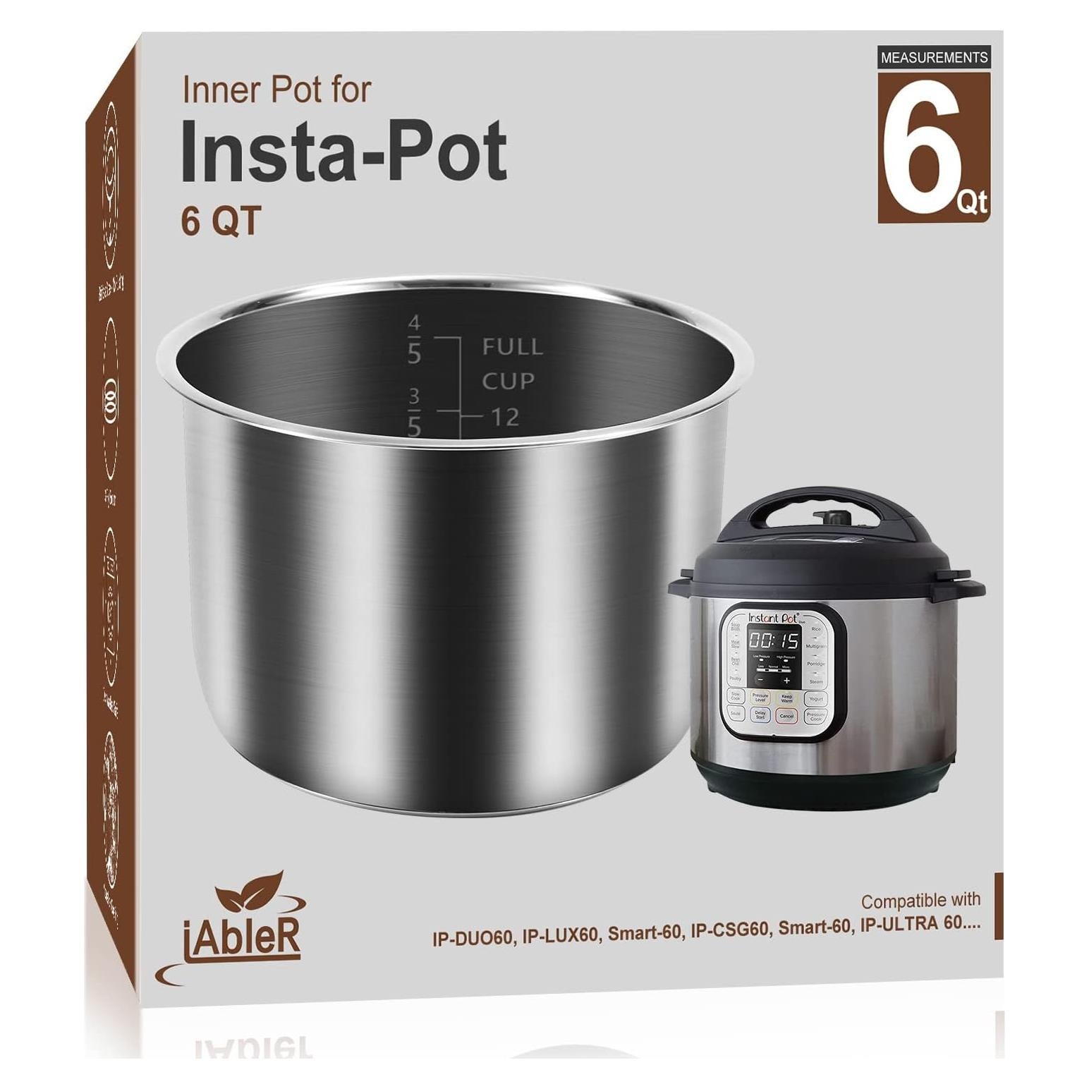 Olla Interior Acero Inoxidable 6 Qt Instant Pot IP-DUO, LUX