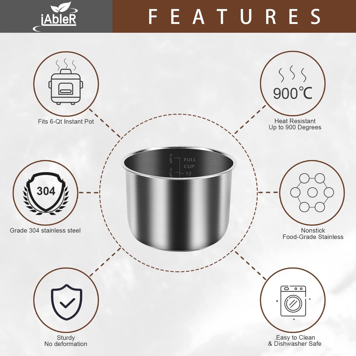 Olla Interior Acero Inoxidable 6 Qt Instant Pot IP-DUO, LUX