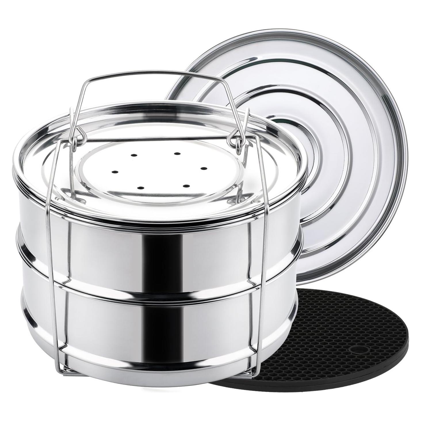 Bandejas de Vapor Apilables Aozita para Olla de Presión 8 Qt