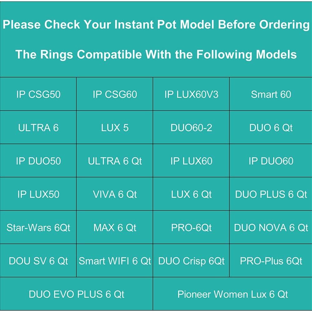 Paquete de 2 Anillos de Sellado Silicona para Instant Pot 6QT