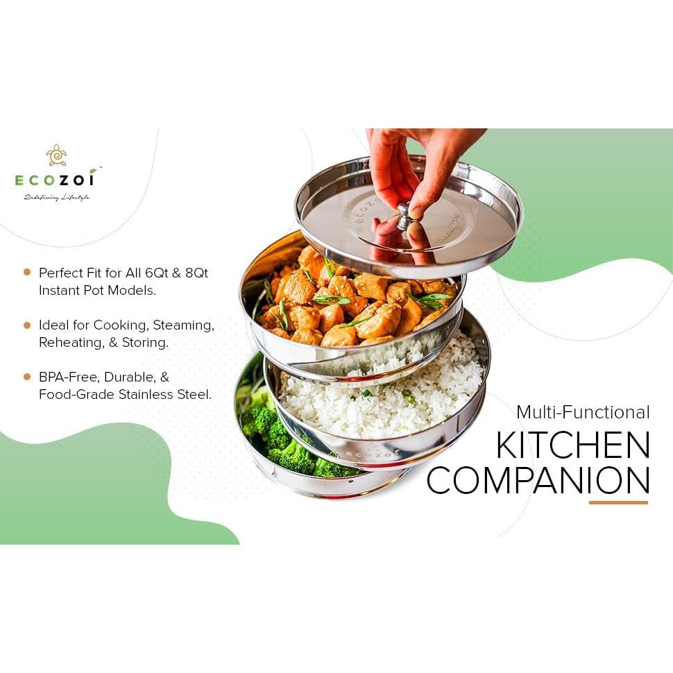 Insertos apilables Ecozoi para Instant Pot 6/8 Qt - 3 niveles