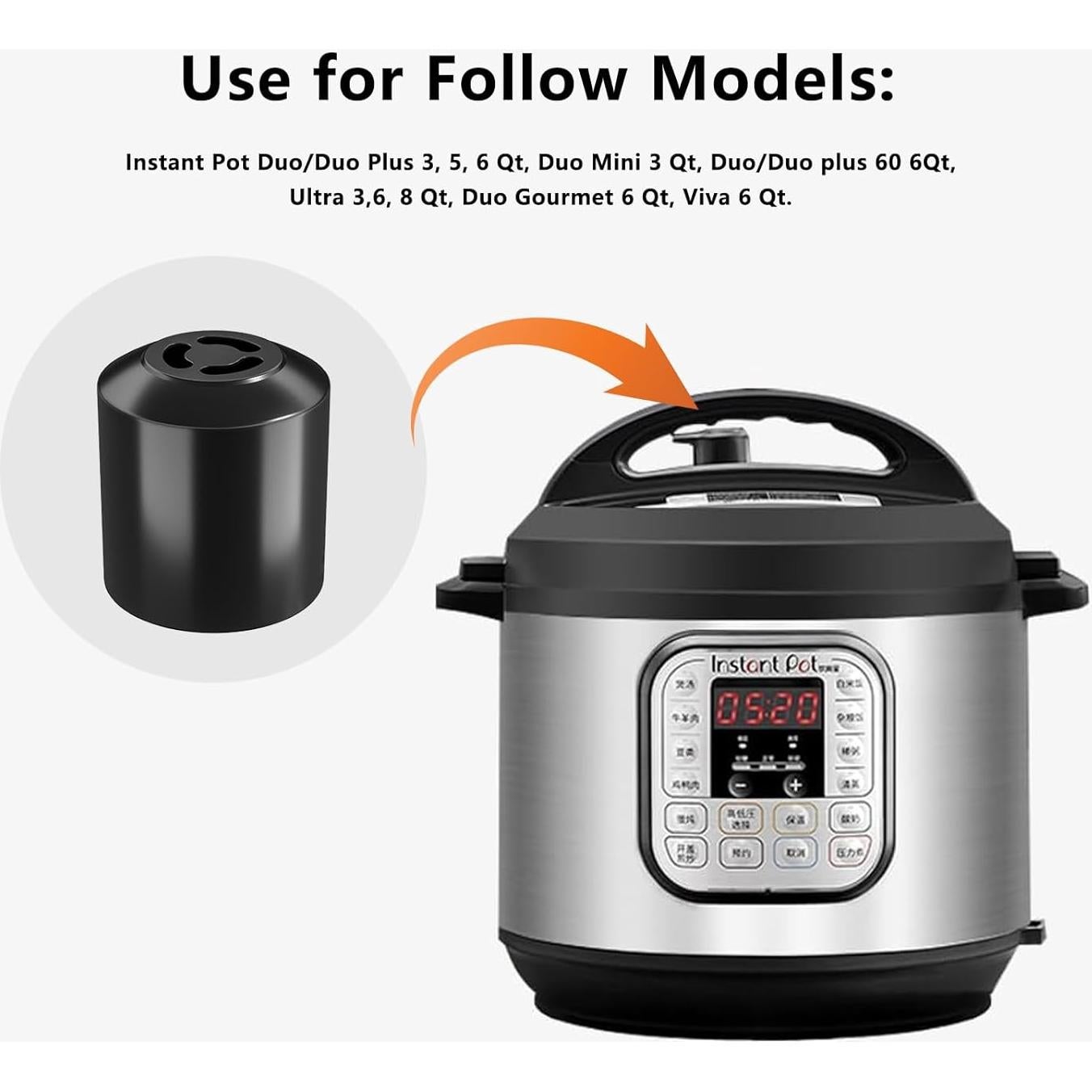 Válvula de liberación de vapor ZOZODIA para Instant Pot 3-8 Qt