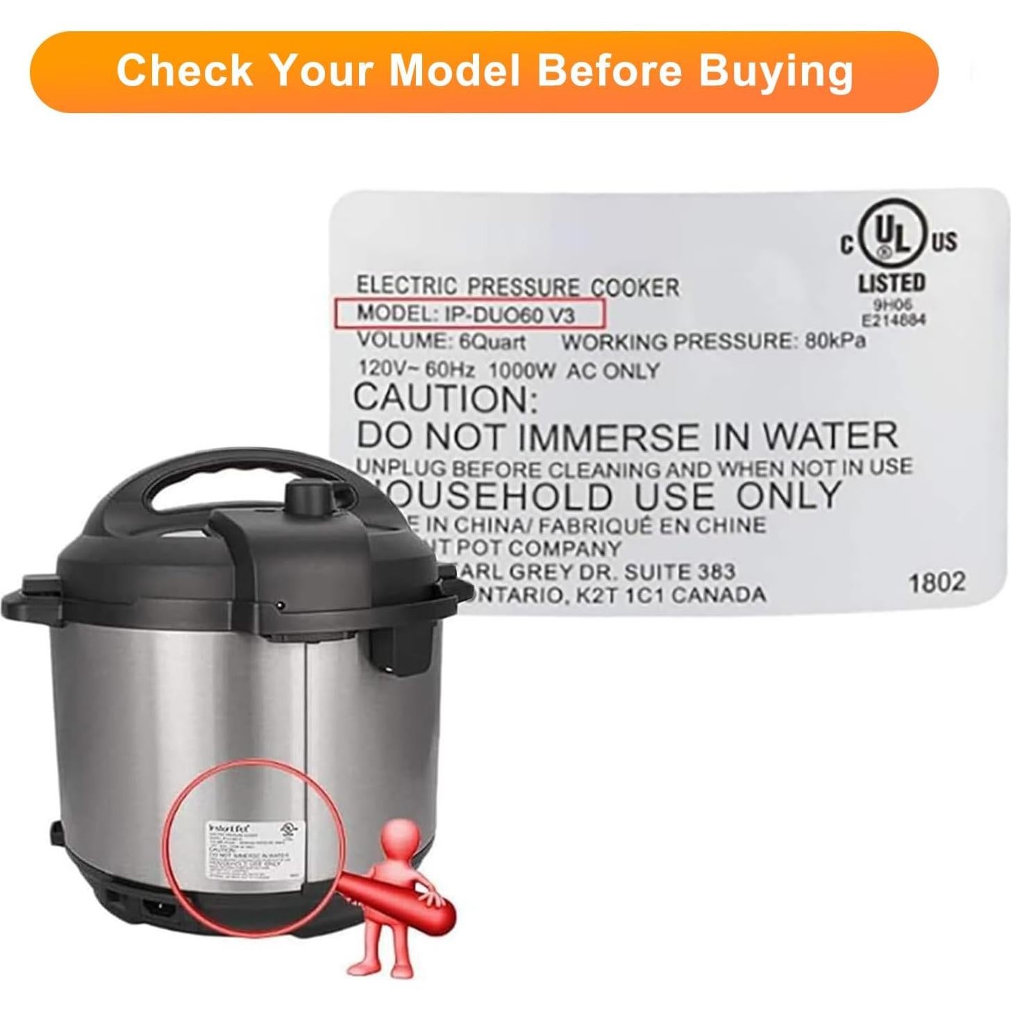 Válvula de liberación de vapor ZOZODIA para Instant Pot 3-8 Qt