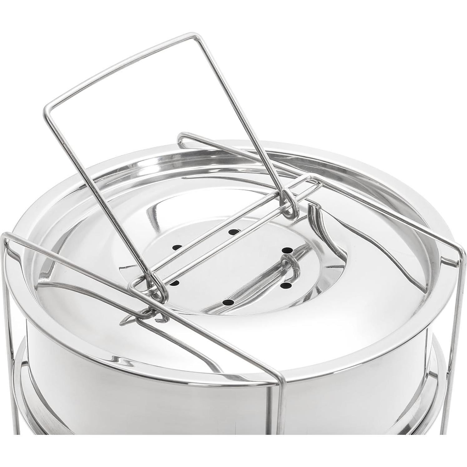 Bandejas de Vapor Apilables WUWEOT 2 Niveles Acero Inoxidable