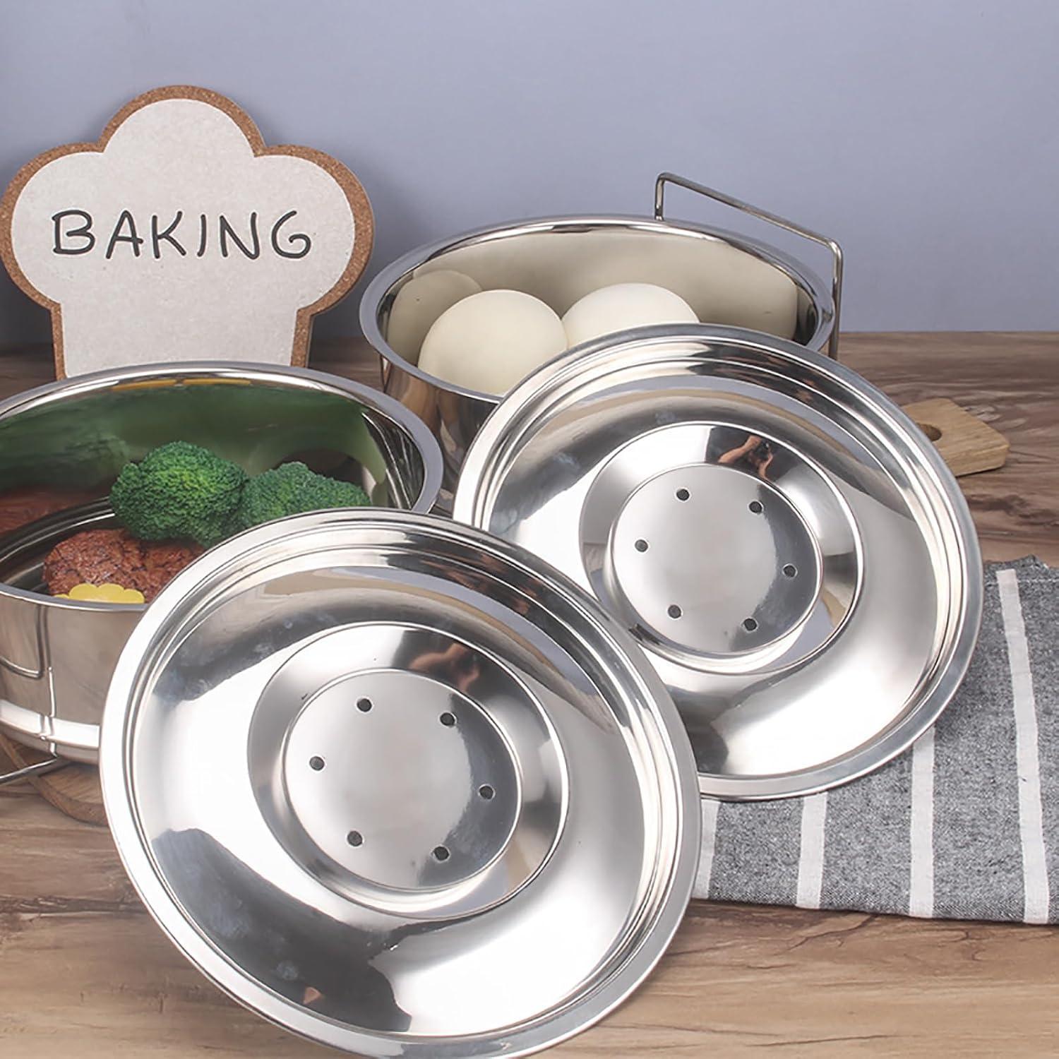 Bandejas de Vapor Apilables WUWEOT 2 Niveles Acero Inoxidable