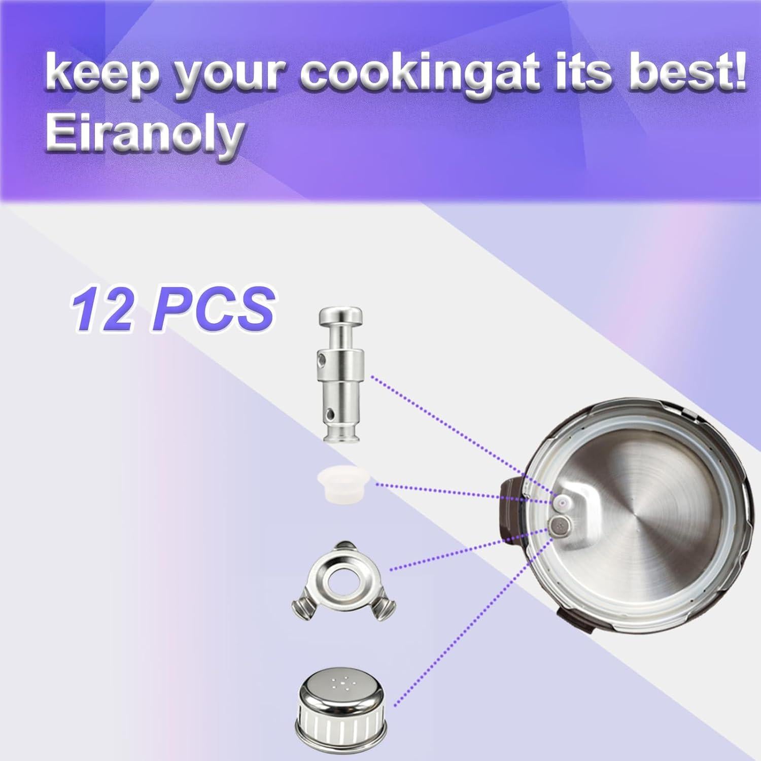Set de 12 Piezas Sello de Válvula Flotante Eiranoly para Instant Pot