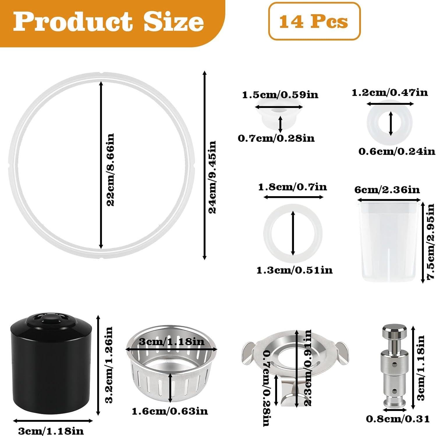 14 Piezas Accesorios para Olla a Presión JIEYU 5-6 Qt