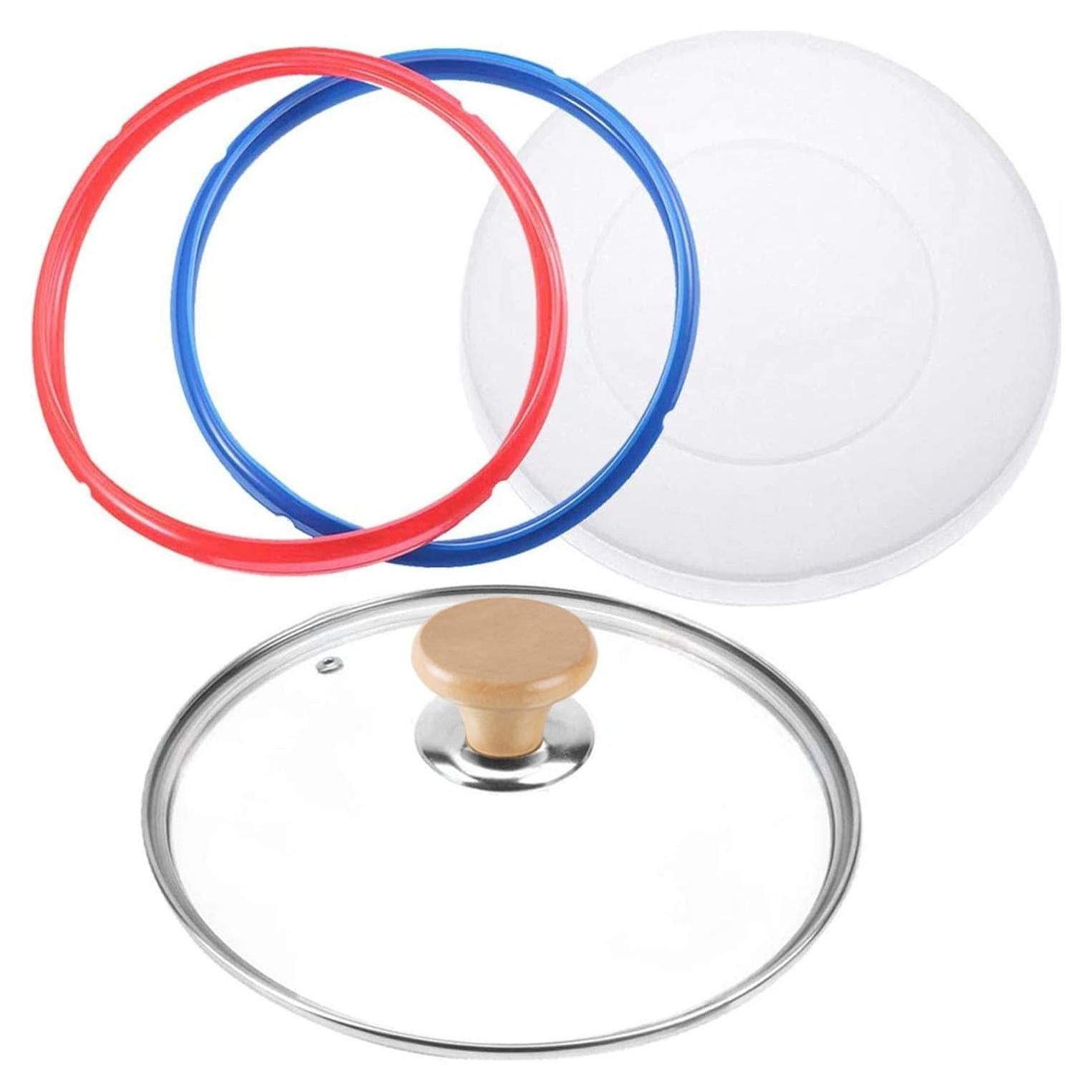 Tempered Glass Lid & Silicone Cover for Instant Pot 6 Quart - Set of 4 Accessories