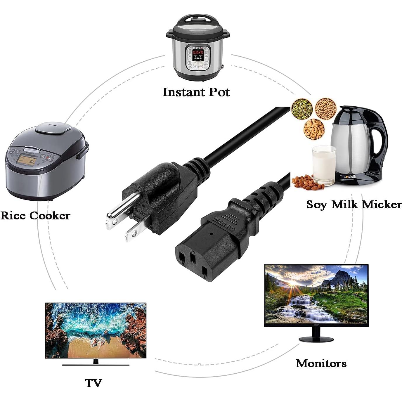 Cable de Alimentación 3FT para Olla de Presión Eléctrica