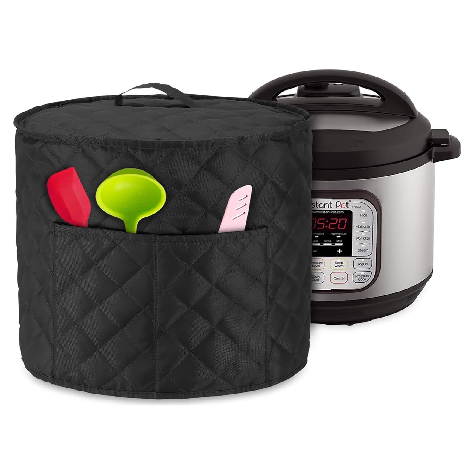 Cubierta de Polvo LUXJA para Instant Pot 8 Cuartos Negra Acolchada