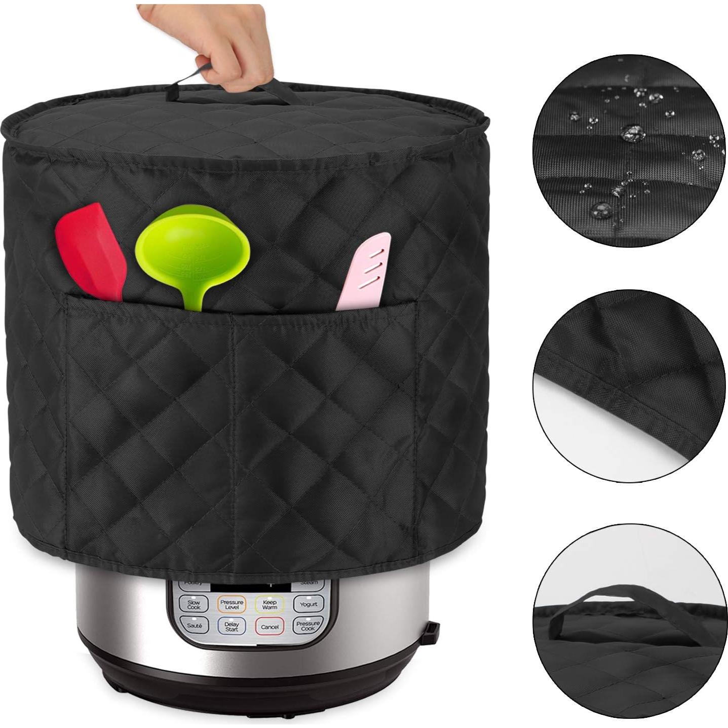 Cubierta de Polvo LUXJA para Instant Pot 8 Cuartos Negra Acolchada