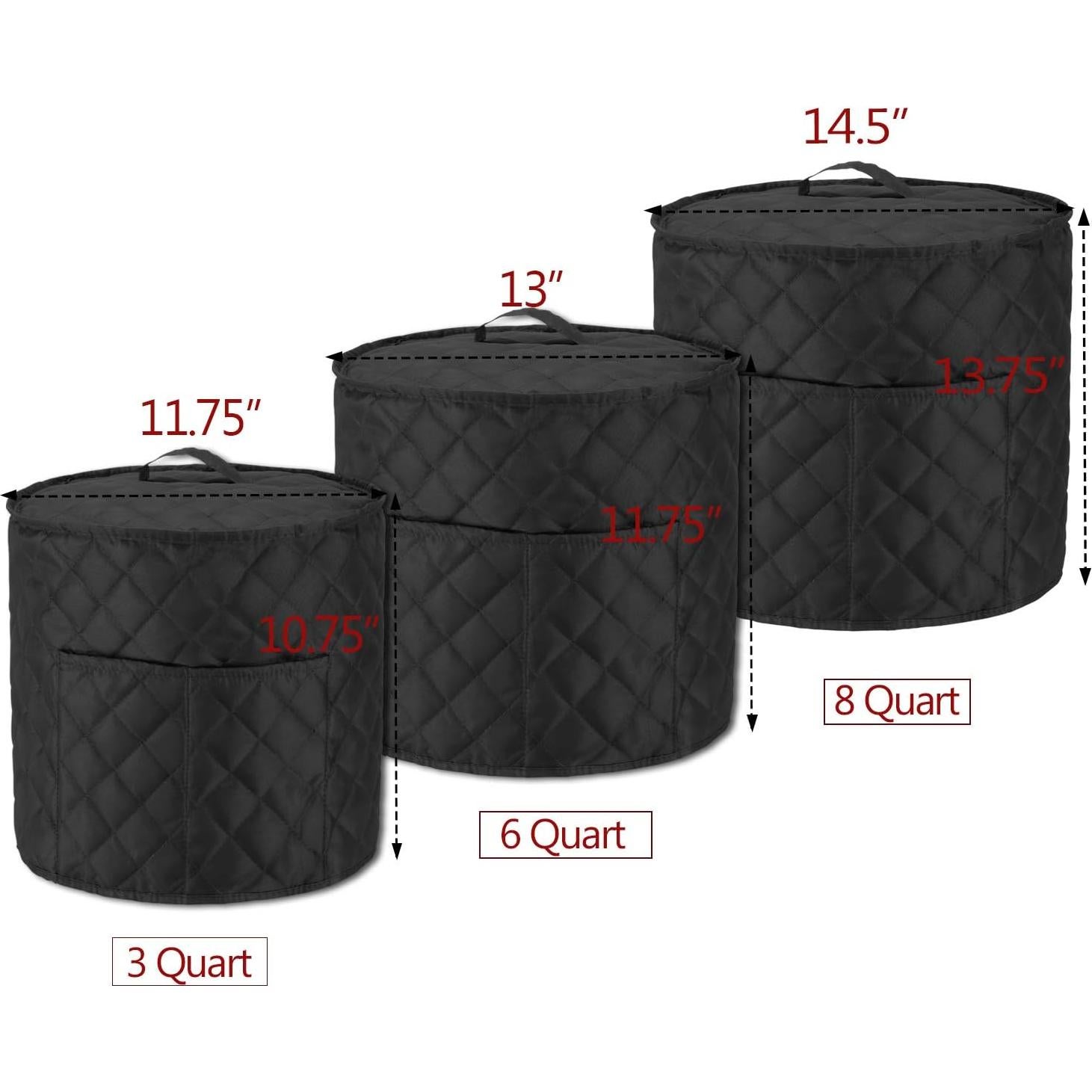 Cubierta de Polvo LUXJA para Instant Pot 8 Cuartos Negra Acolchada