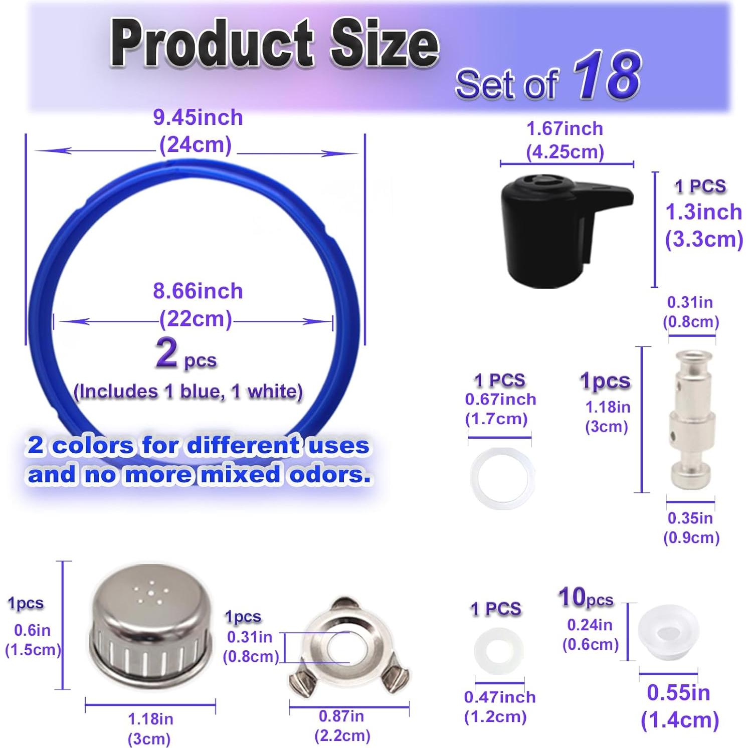 Juego de 18 Piezas Accesorios Olla Instantánea Eiranoly 5-6 Qt