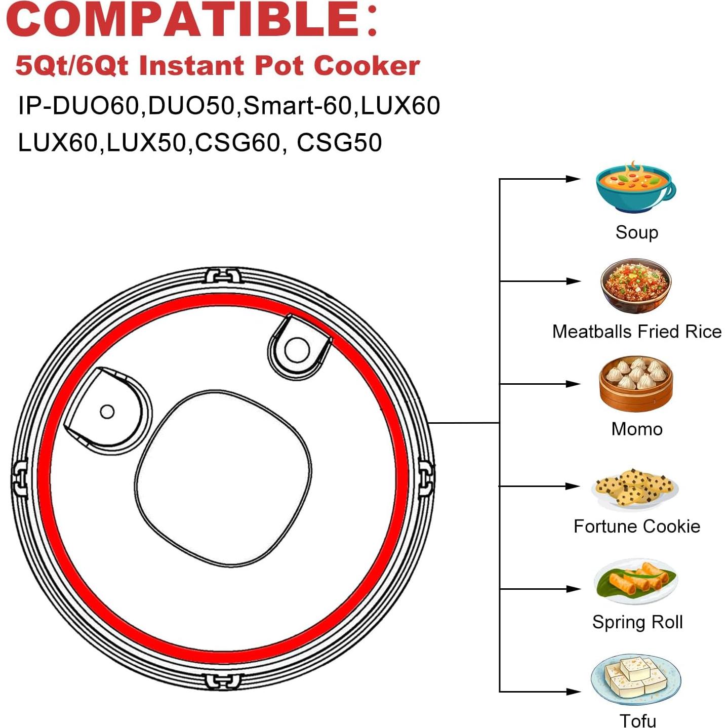 Anillo de Sellado de Silicona HAOERMEI 6qt para Ollas Instantáneas