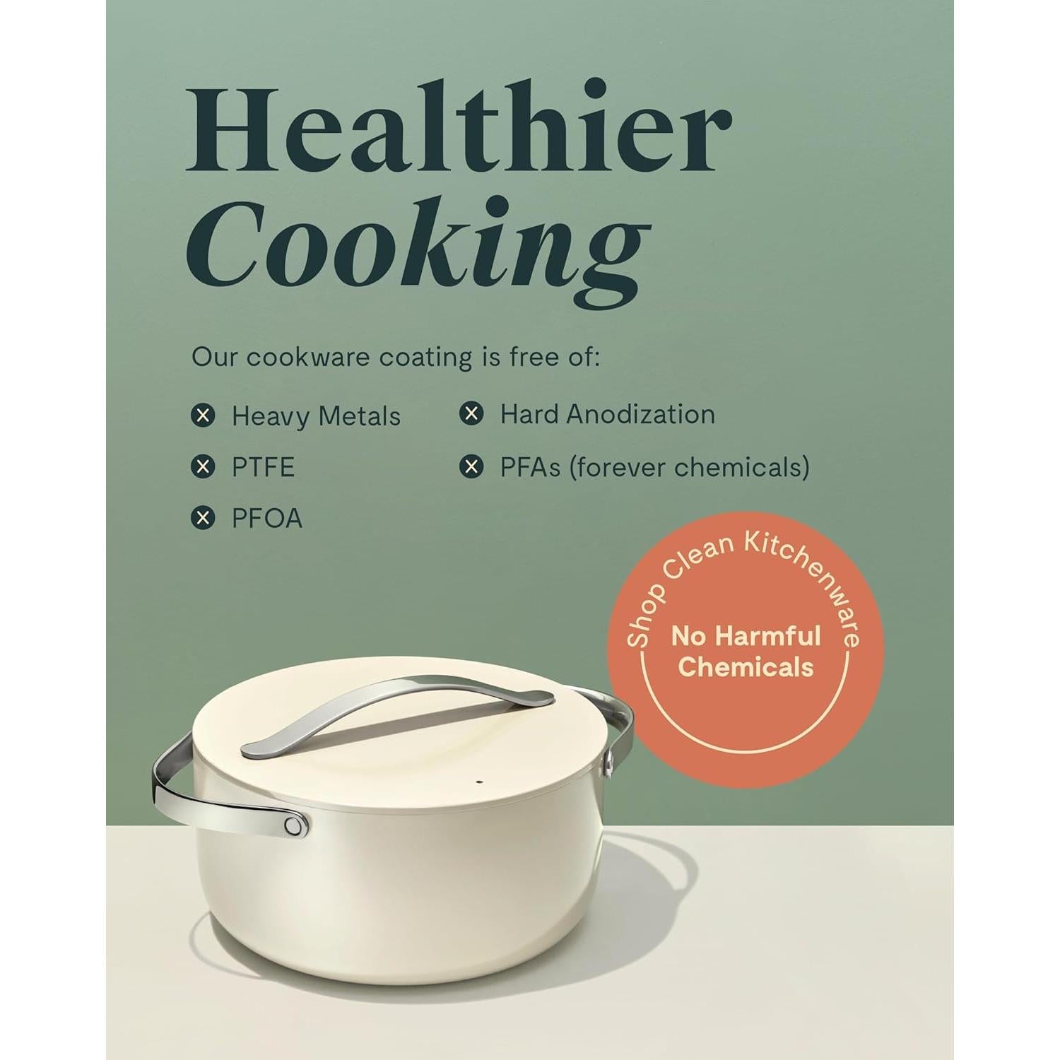 Olla Holandesa Cerámica Antiadherente Caraway 6.5L Blanca