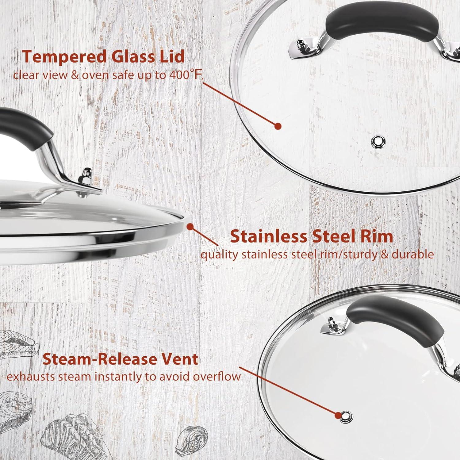 Tapa de vidrio templado WishDirect 23 cm para olla de presión