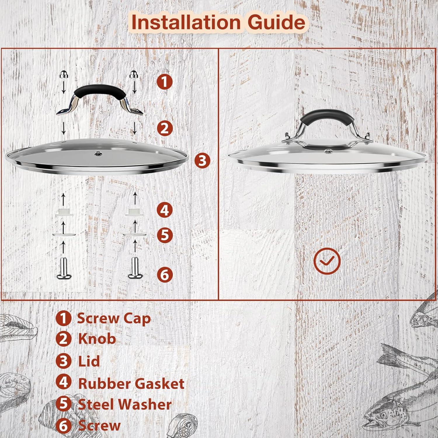 Tapa de vidrio templado WishDirect 23 cm para olla de presión