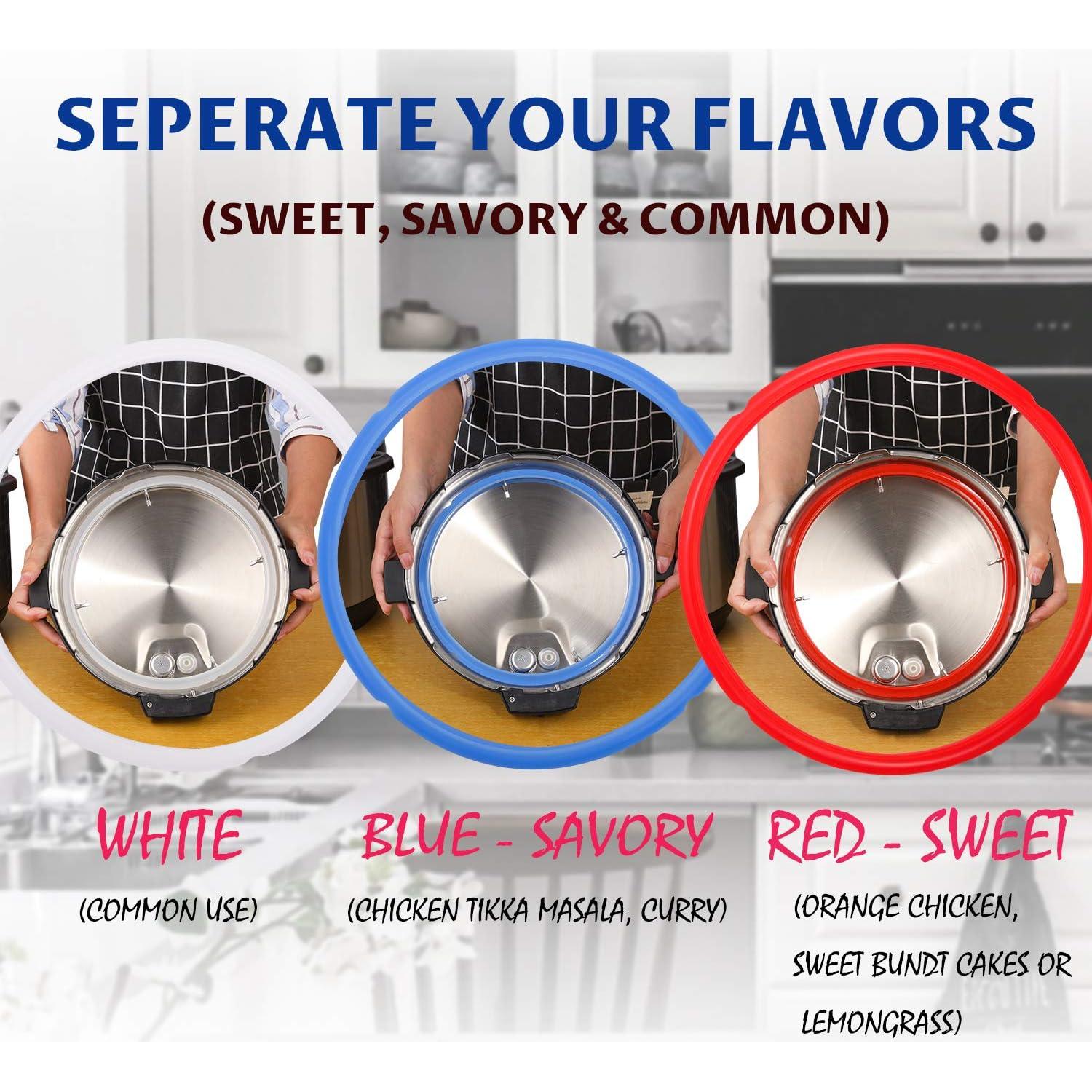 Anillos de Sellado de Silicona Netany para Instant Pot 6 Qt - 3 Colores