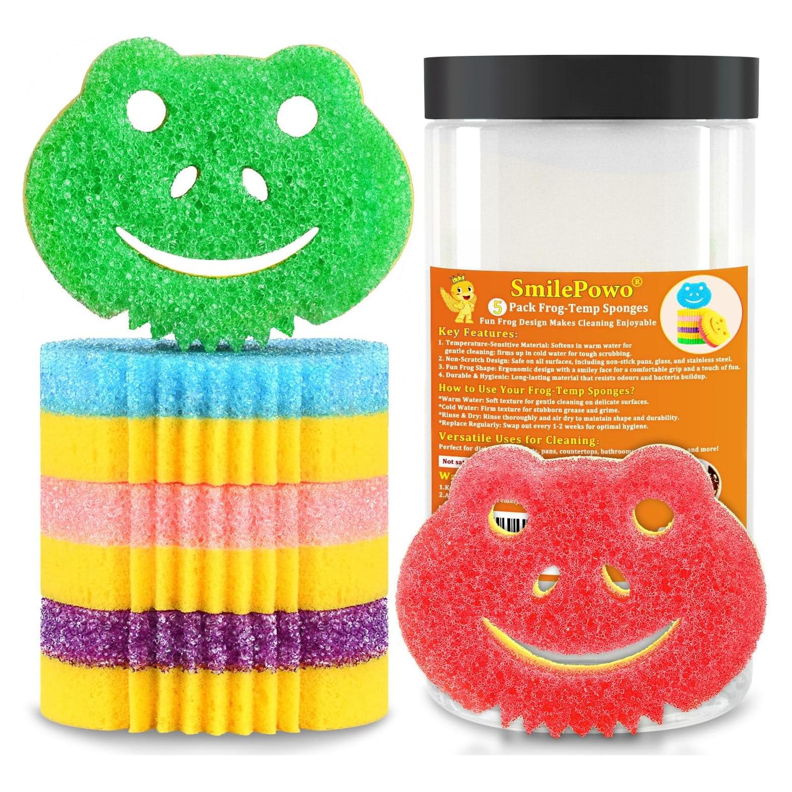 Esponjas de Fregado Multifuncionales SmilePowo 5 Piezas Doble Cara